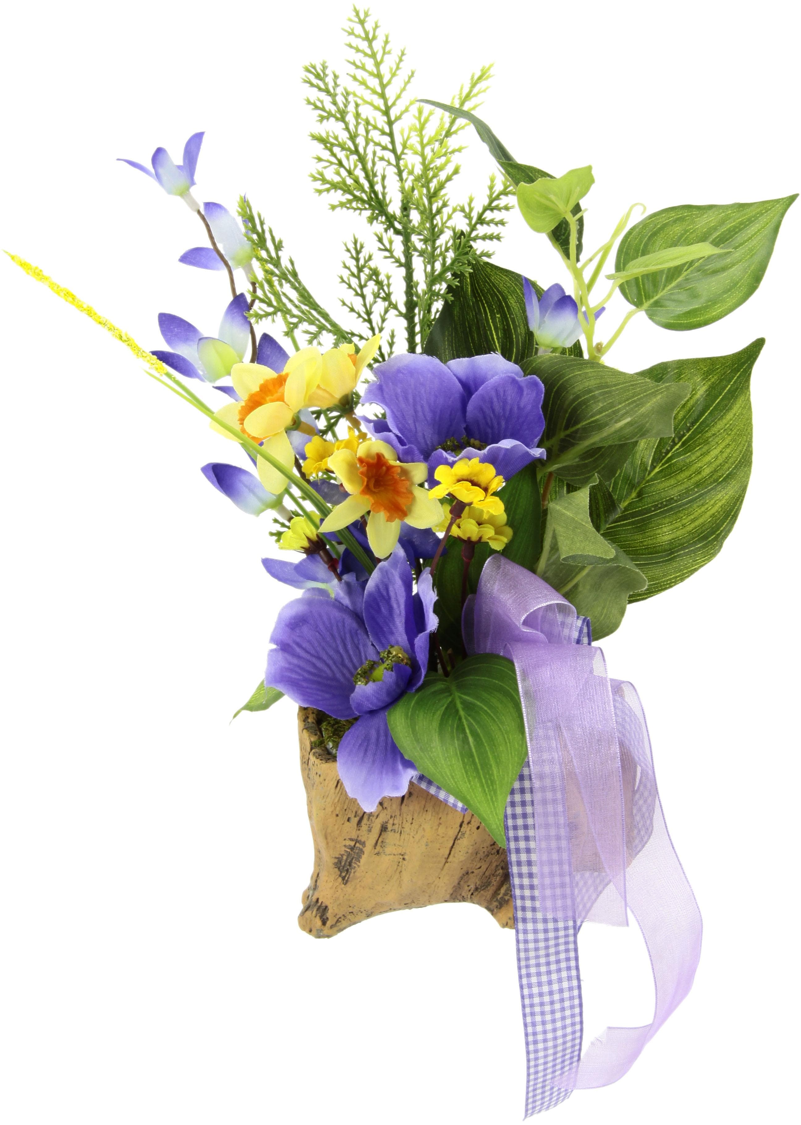 Kunstpflanze I.GE.A. Narzissen und Anemonen mit Beiwerk