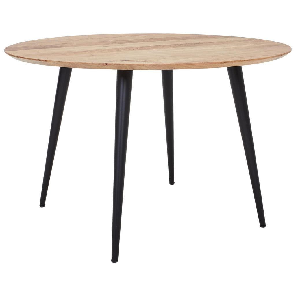 Livetastic Esstisch Schwarz Akazie Massivholz Rund