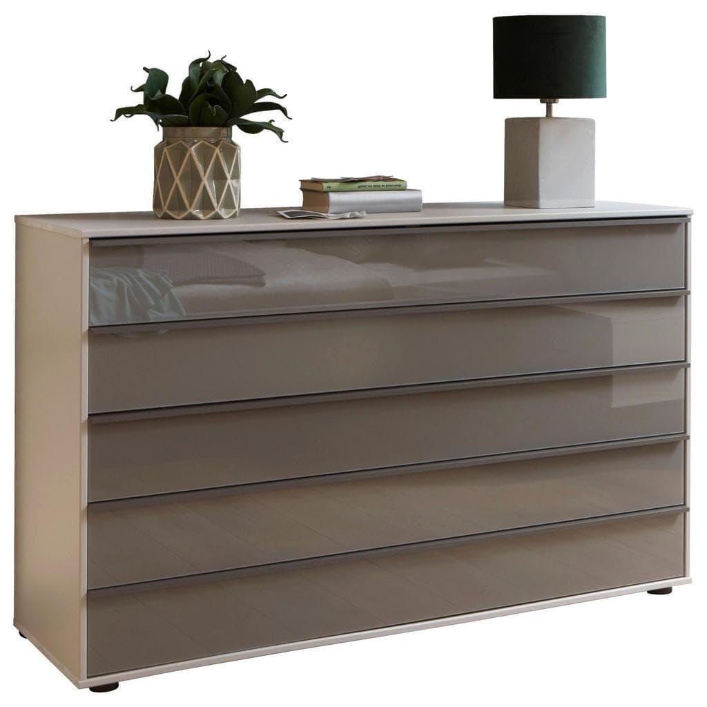 Dieter Knoll Kommode Braun/Grau Metall 5 Schubladen