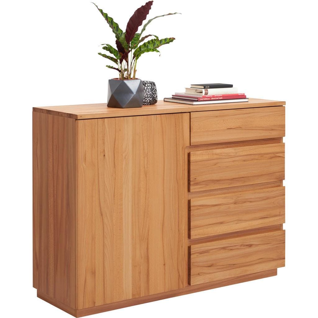 Linea Natura Kommode Buche Kernbuche Teilmassiv 1 Fach 4 Schubladen