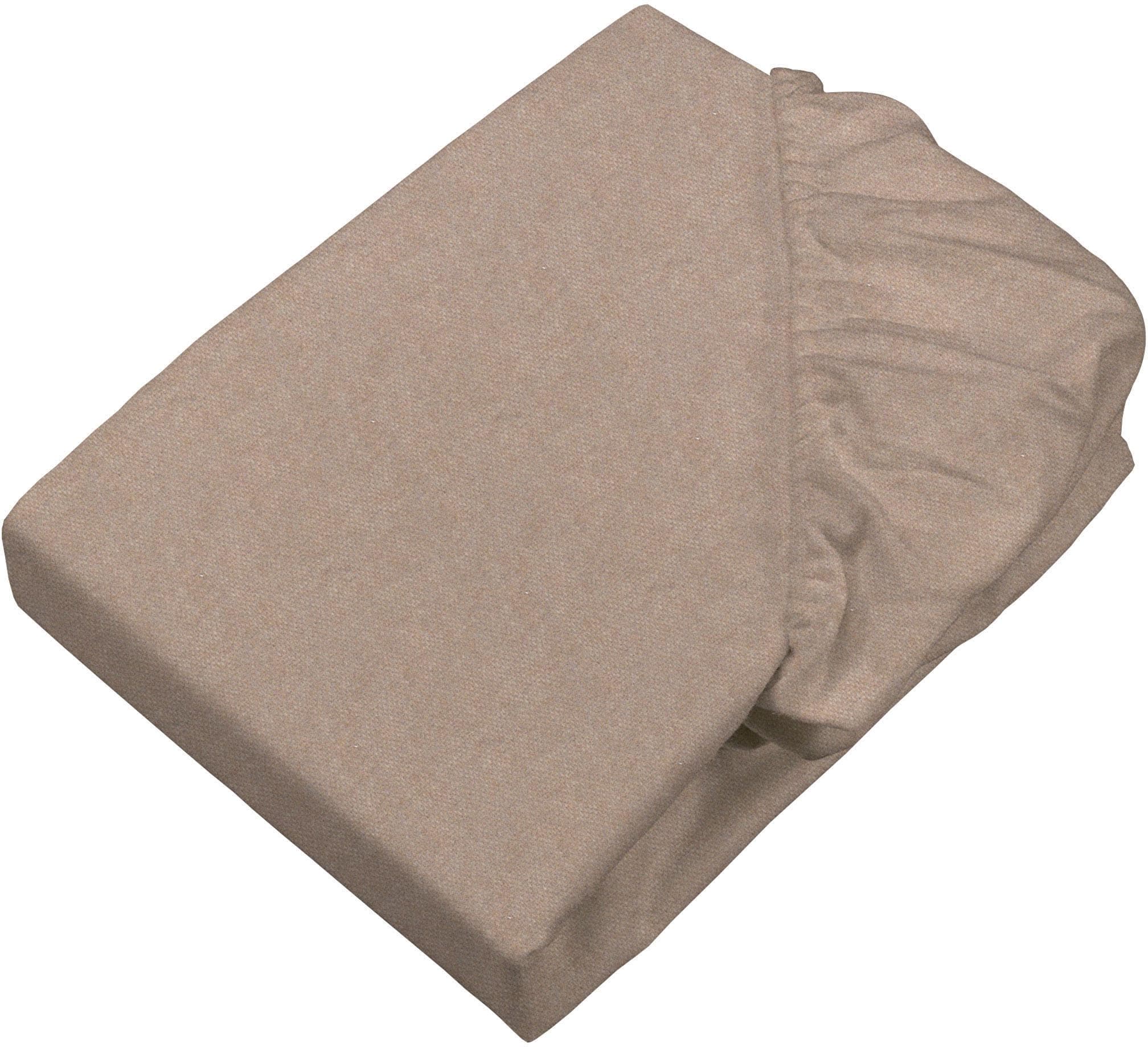 SETEX Feinbiber Melange Spannbetttuch Beige