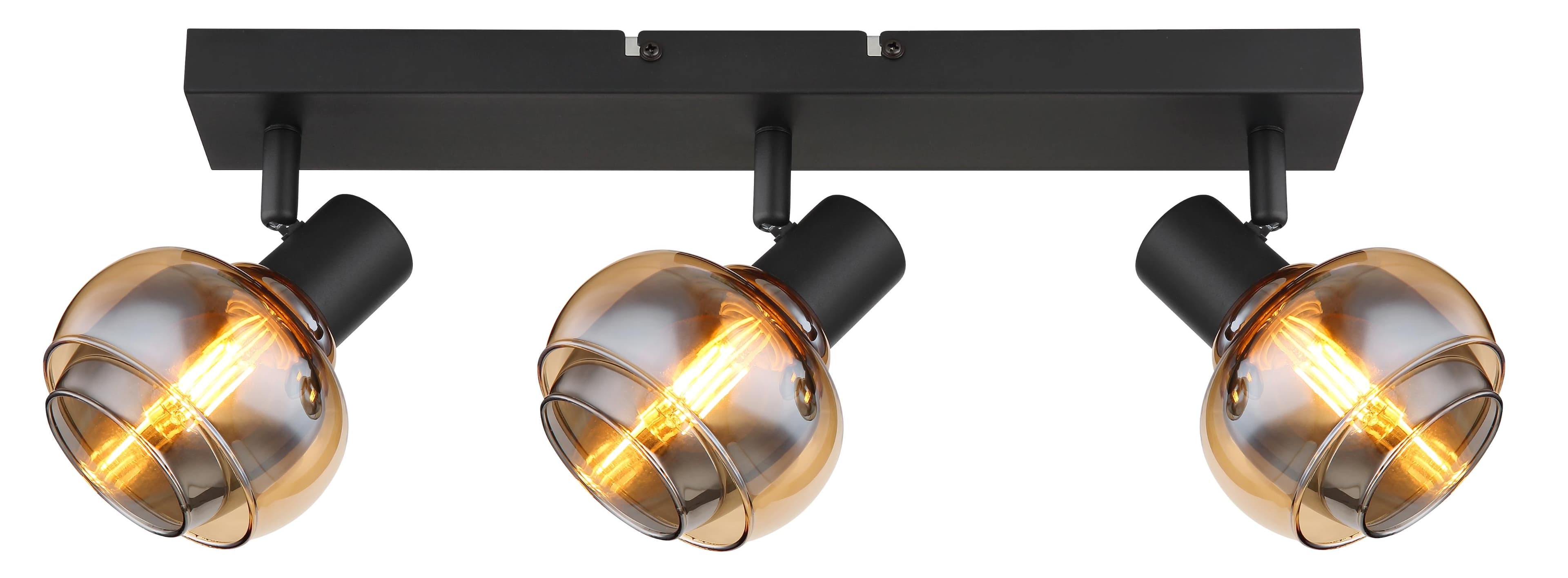 GLOBO LIGHTING Deckenstrahler TOKKI Schwarz mit Glas