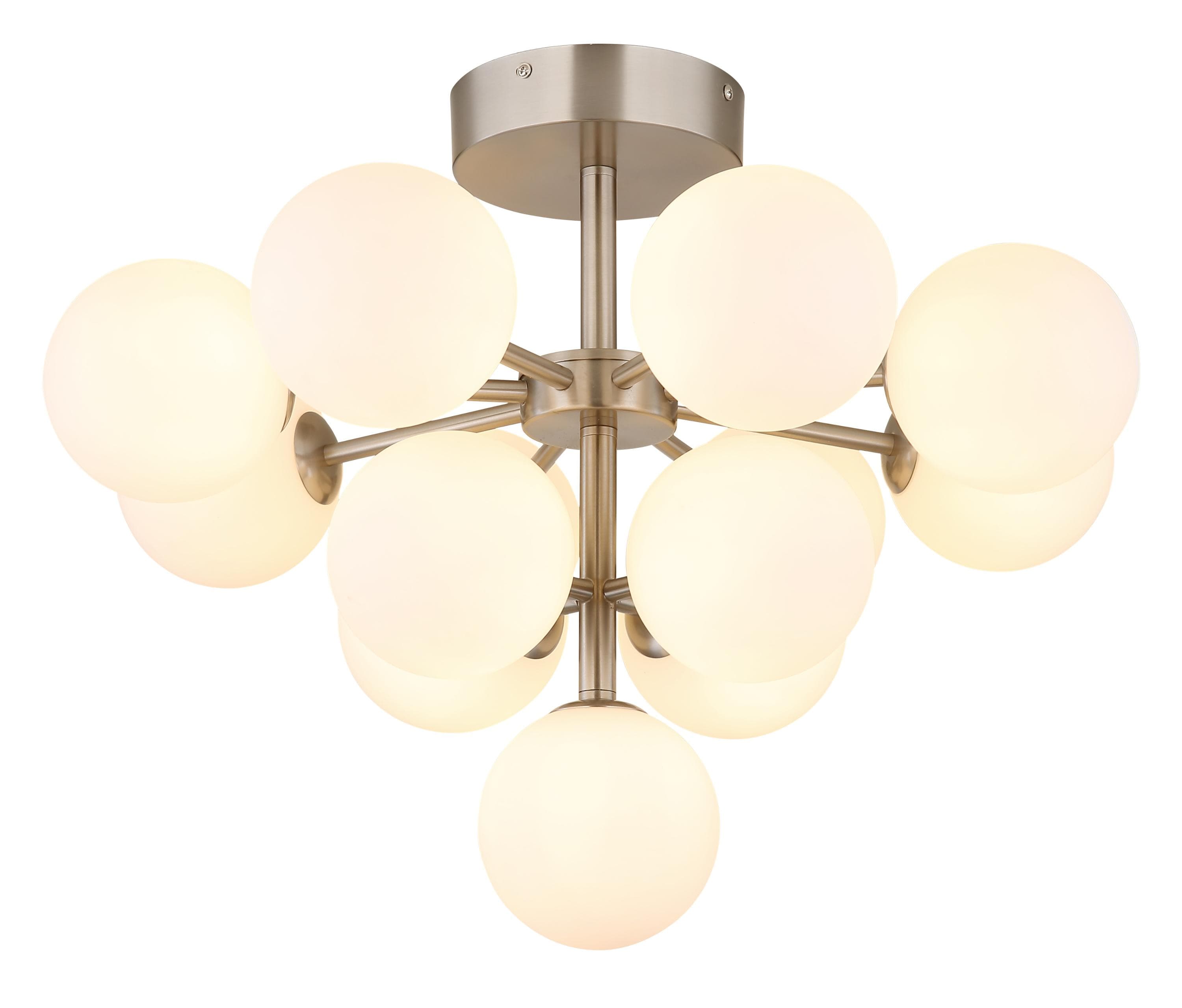 GLOBO LIGHTING Kugelleuchte LED Deckenlampe Wohnzimmer Metall Nickel Matt