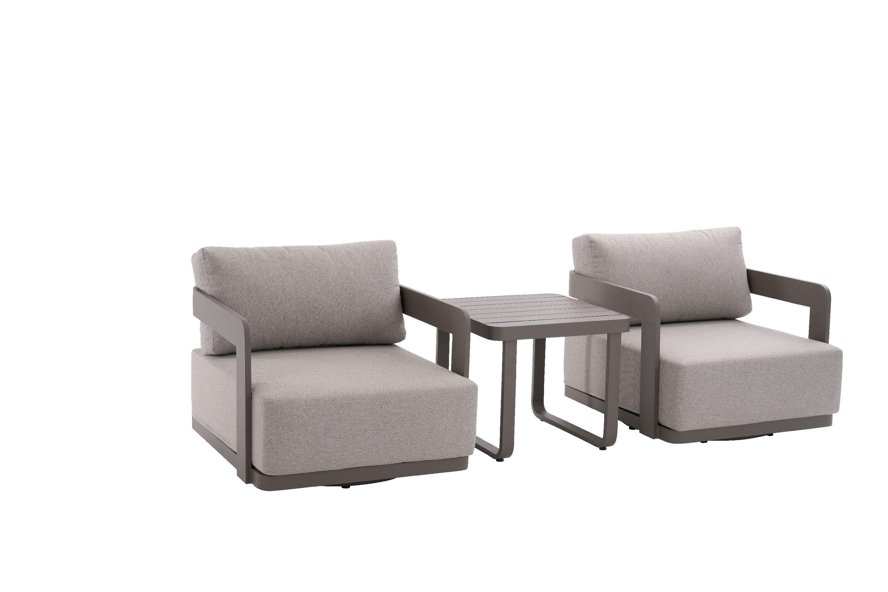 Loungesessel-Set outdoor GELA 2x Drehsessel 1x Tisch