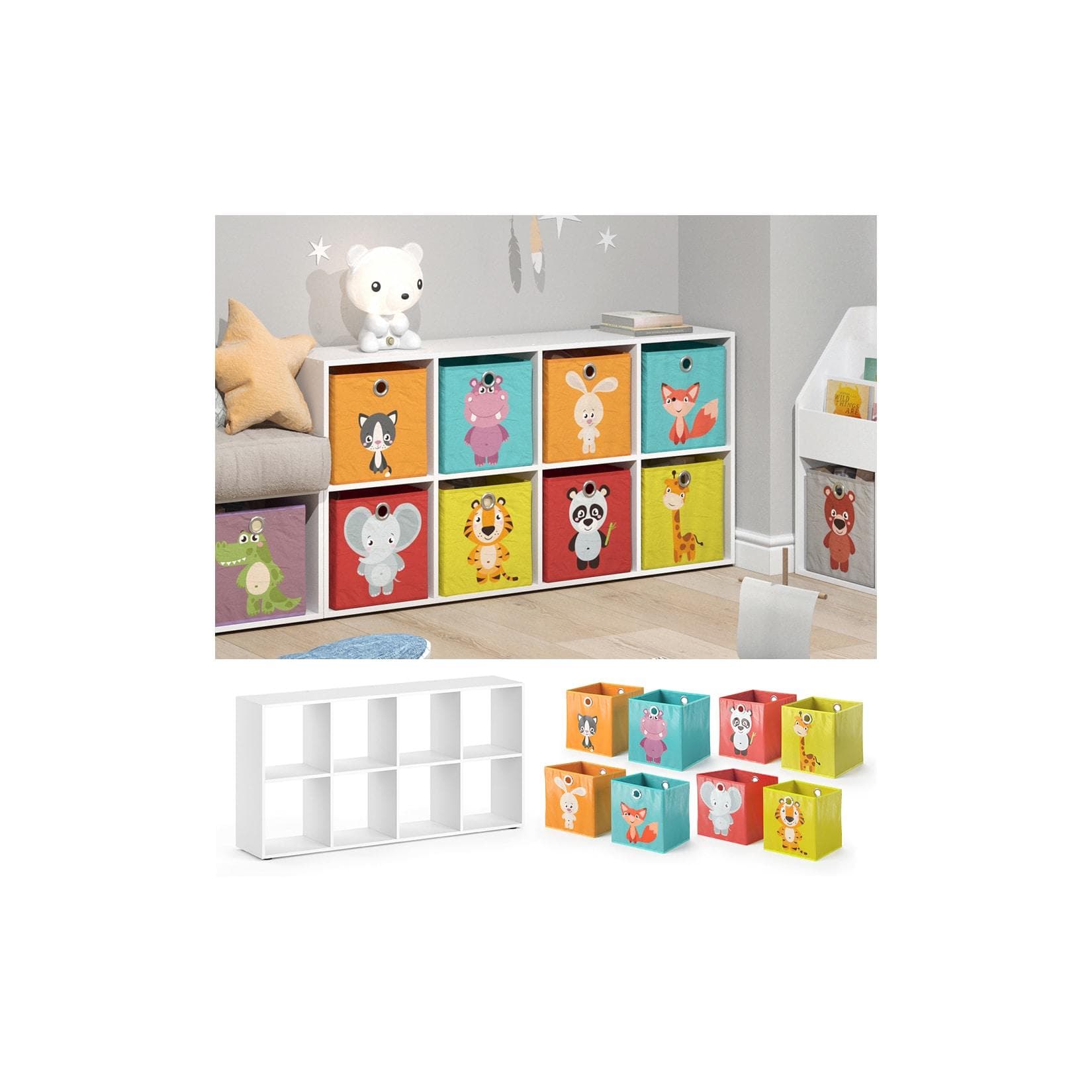 Vicco Bücherregal Scutum Weiß Raumteiler Standregal 8 Fächer