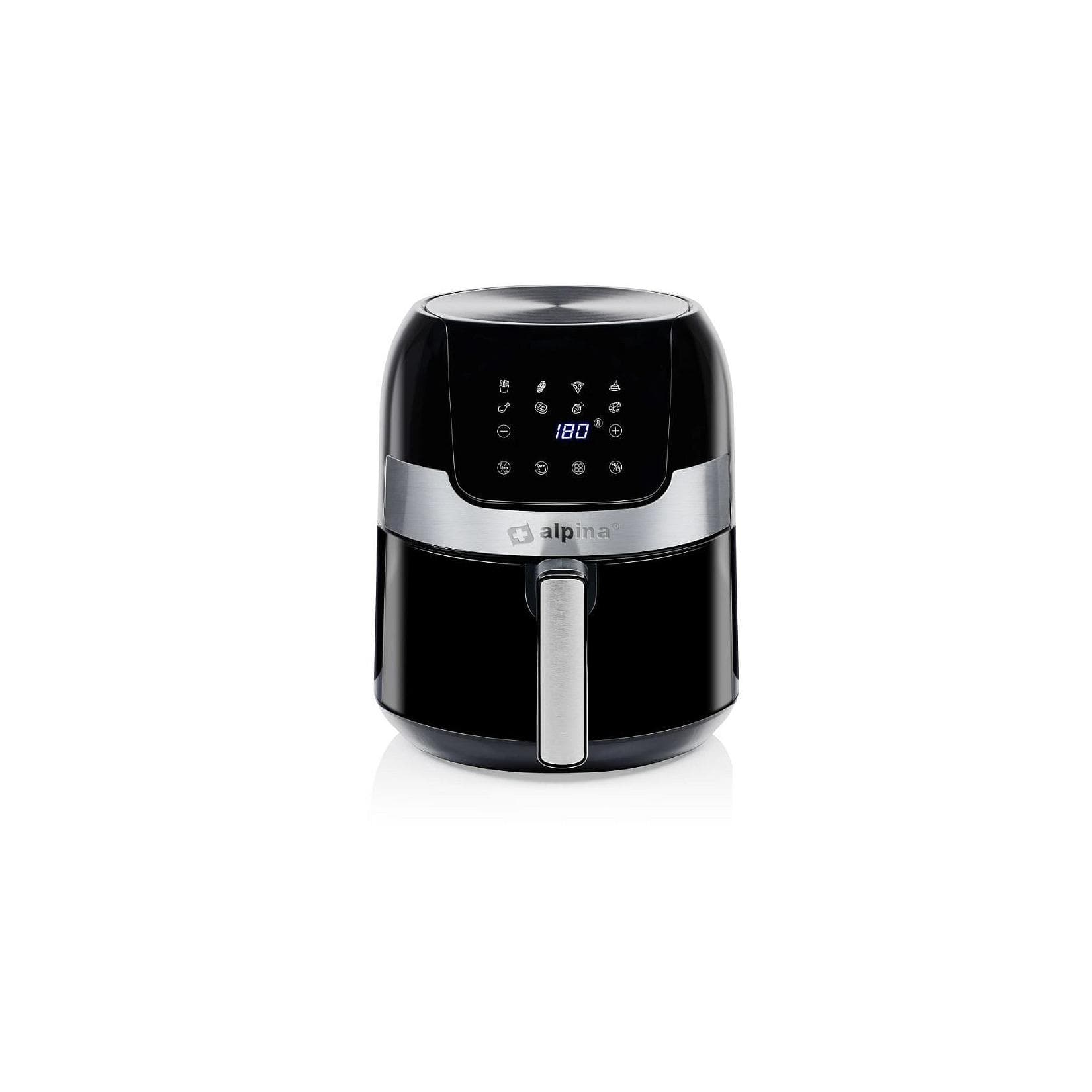 ALPINA Heißluftfritteuse 1400 Watt 3,5 Liter Schwarz-Silber