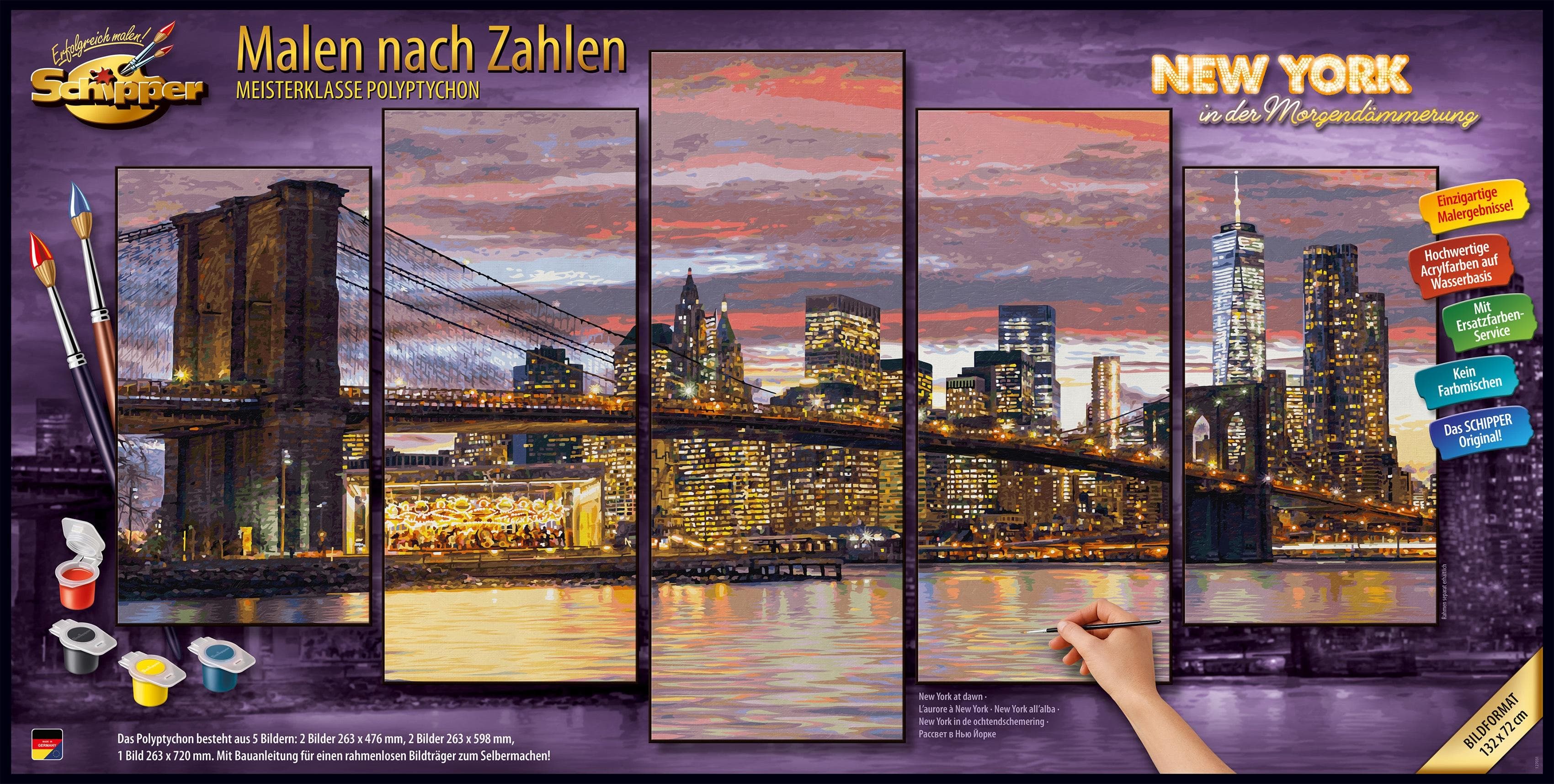 Schipper Malen nach Zahlen Polyptychon New York Morgendämmerung