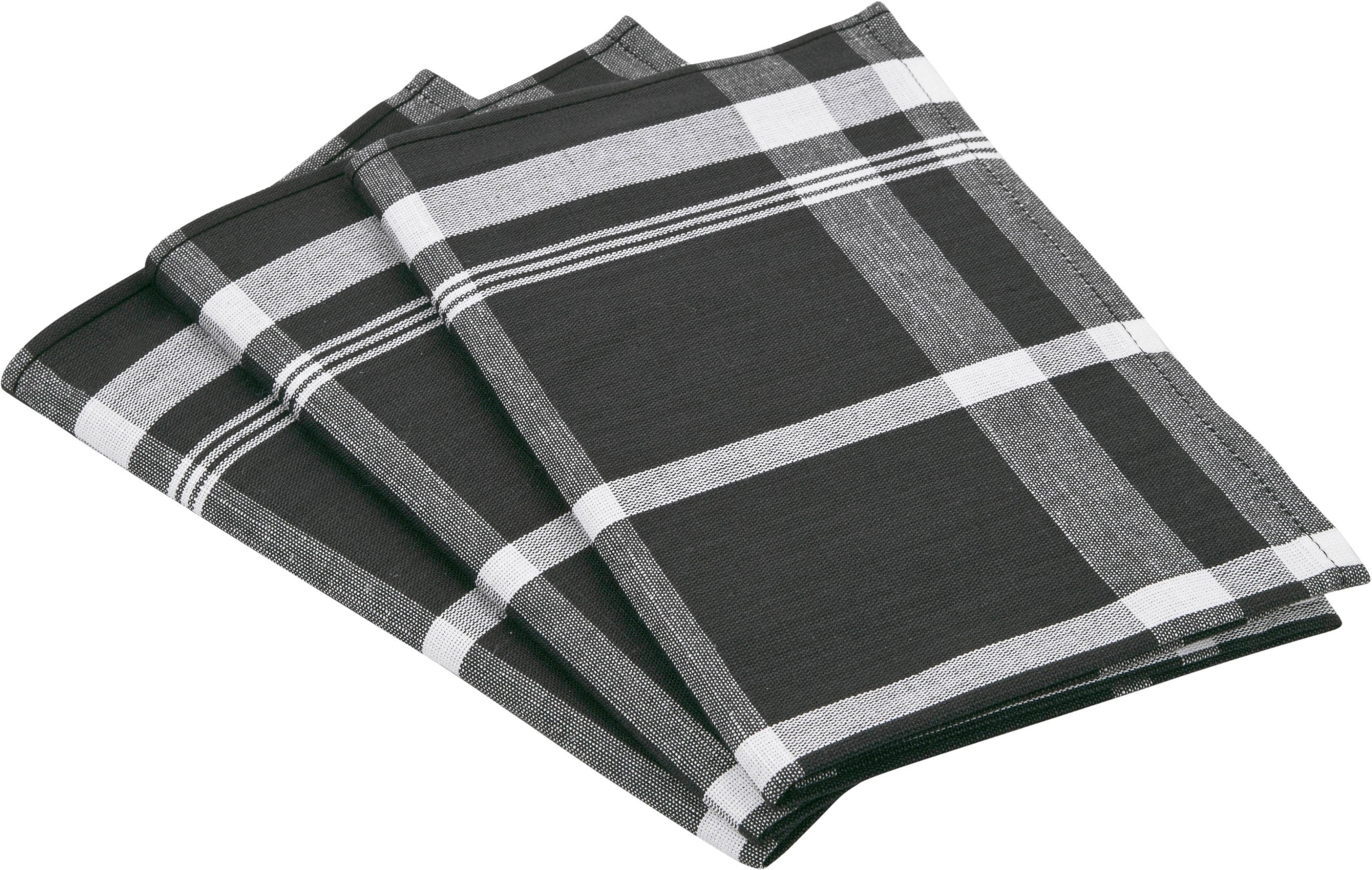 ROSS Exclusiv Geschirrtuch Schwarz 50x70cm Baumwolle Leinen