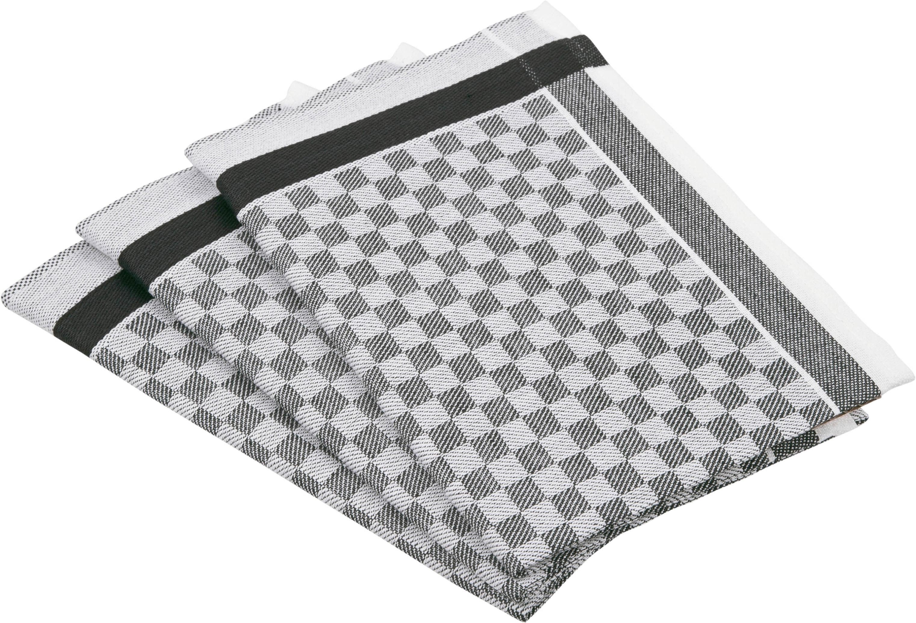 ROSS Exclusiv Geschirrtuch Schwarz 50x70 cm Baumwolle Leinen