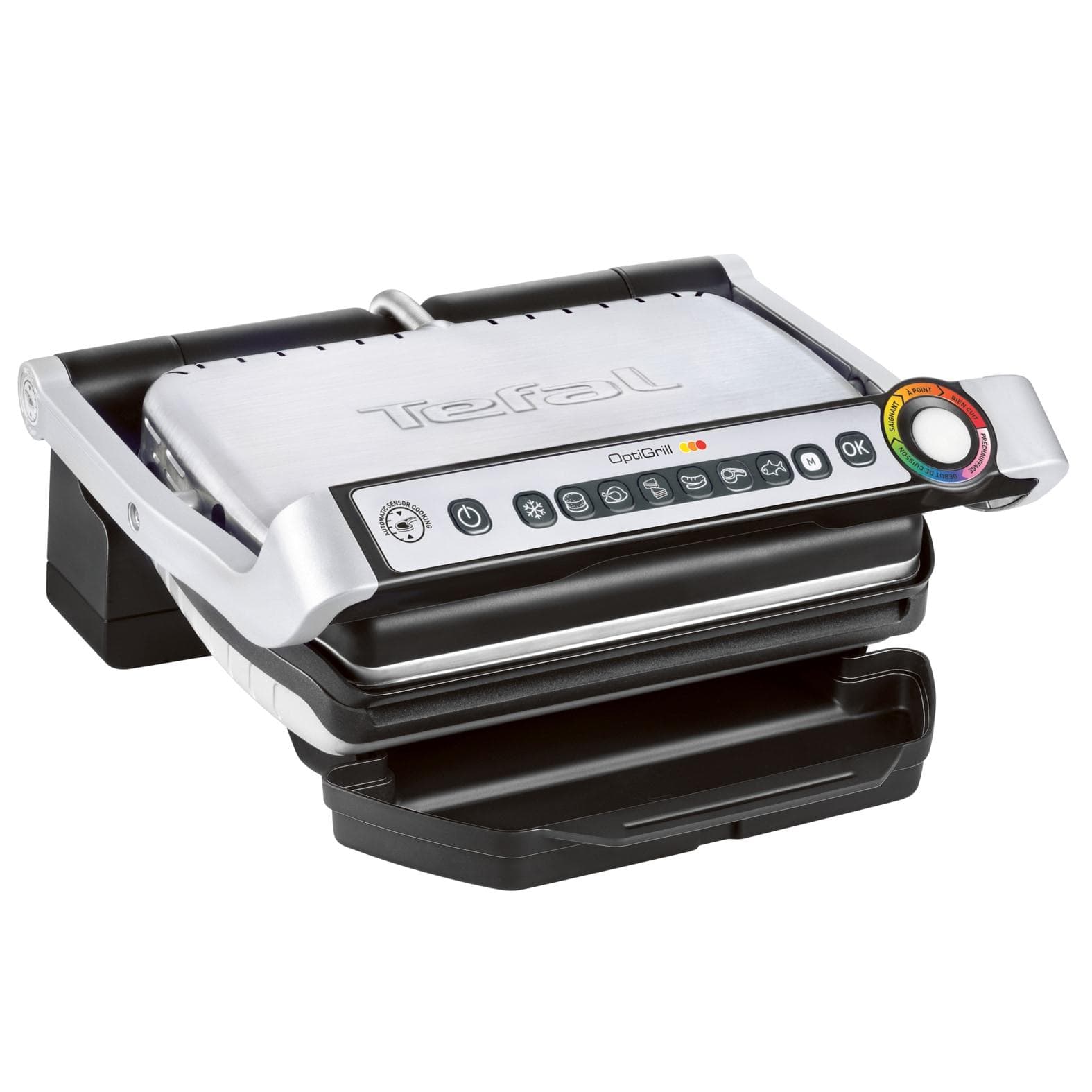 Tefal OptiGrill Kontaktgrill 6 automatische Programme Schwarz