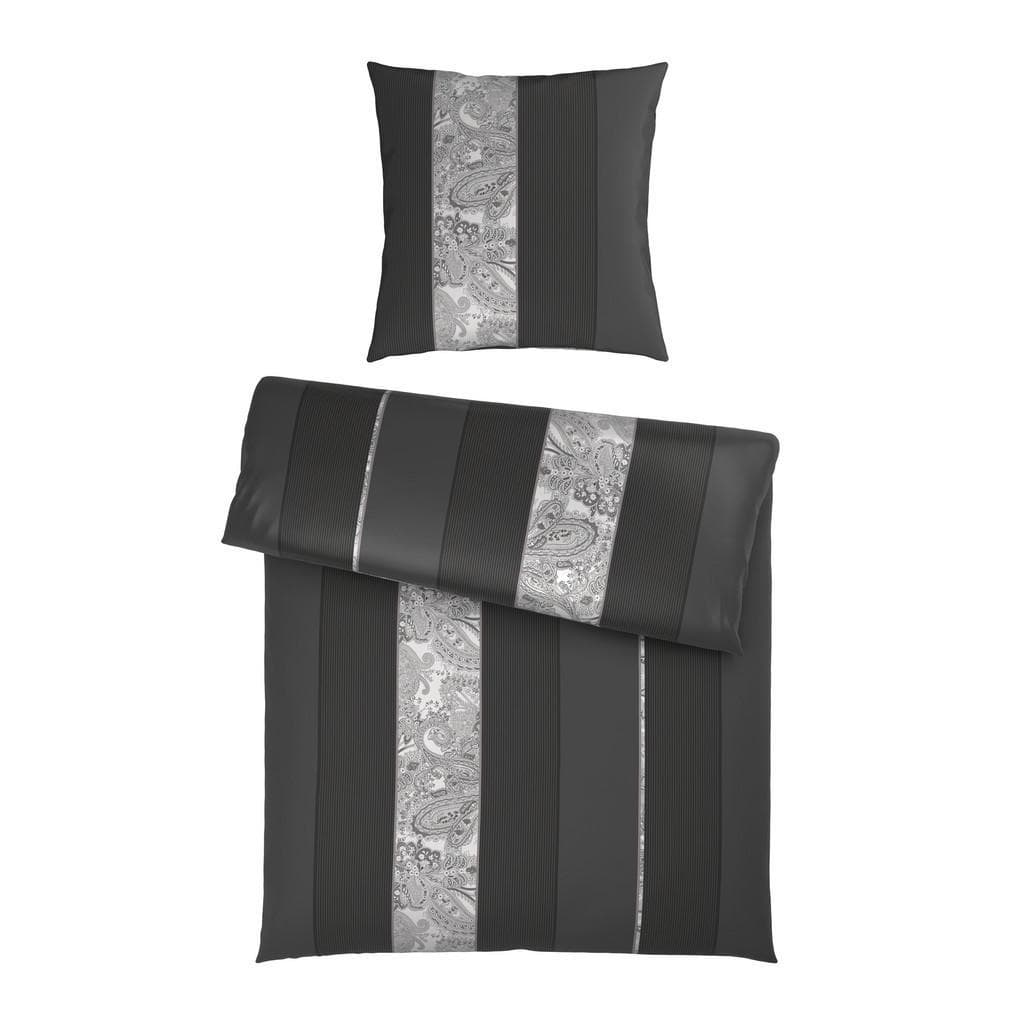 Dieter Knoll Bettwäsche Stripes DK Anthrazit Satin-Bettwäsche