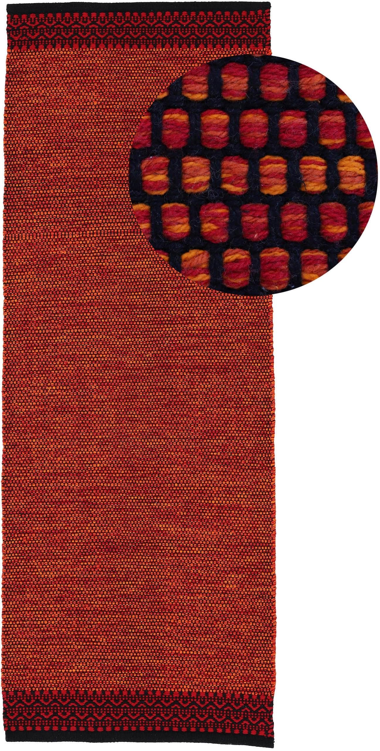 CARPETFINE Kelim Mia Teppich Rot Handgewebt Wendeteppich