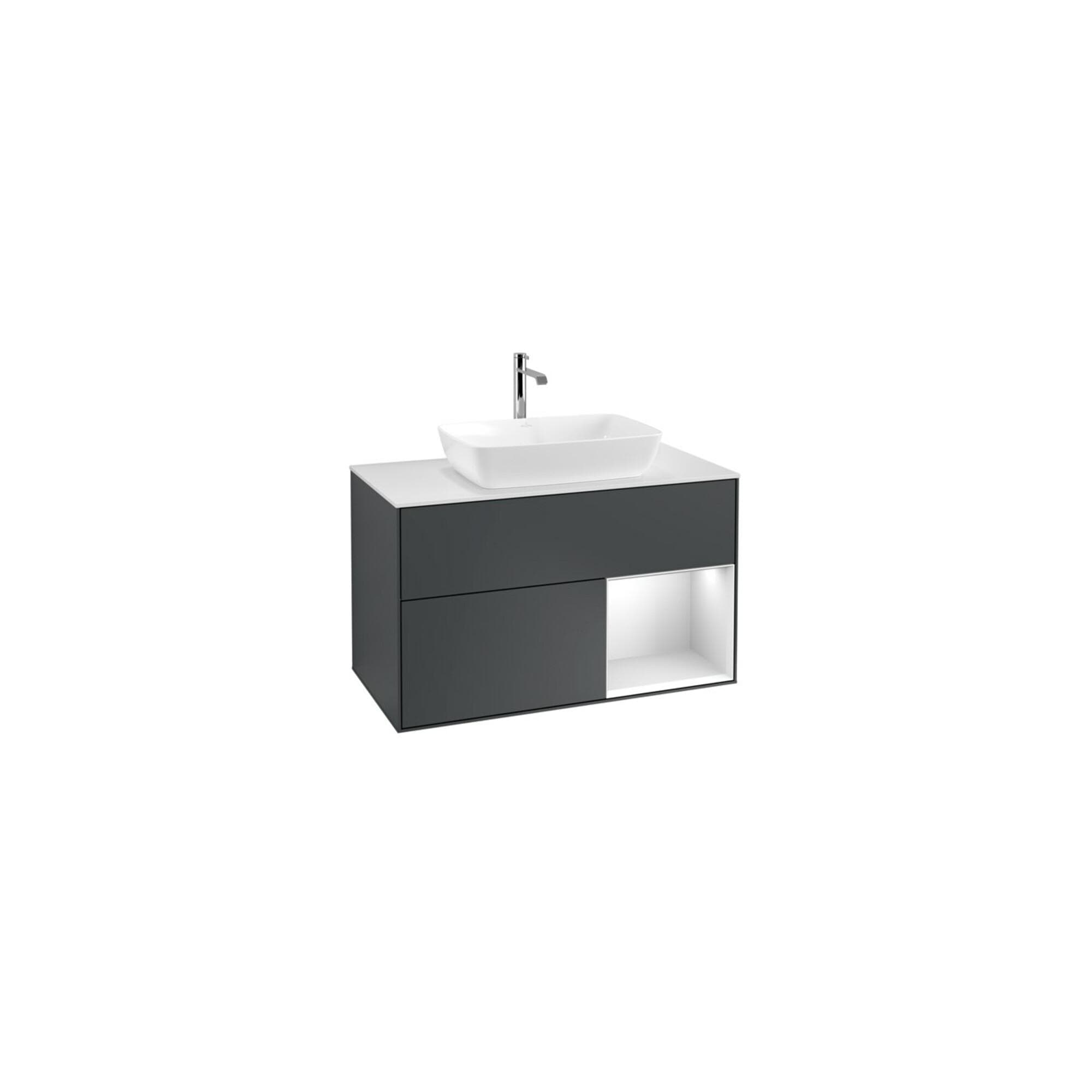 Villeroy und Boch Finion Waschtischunterschrank 100cm Weiß Matt LED-Beleuchtung