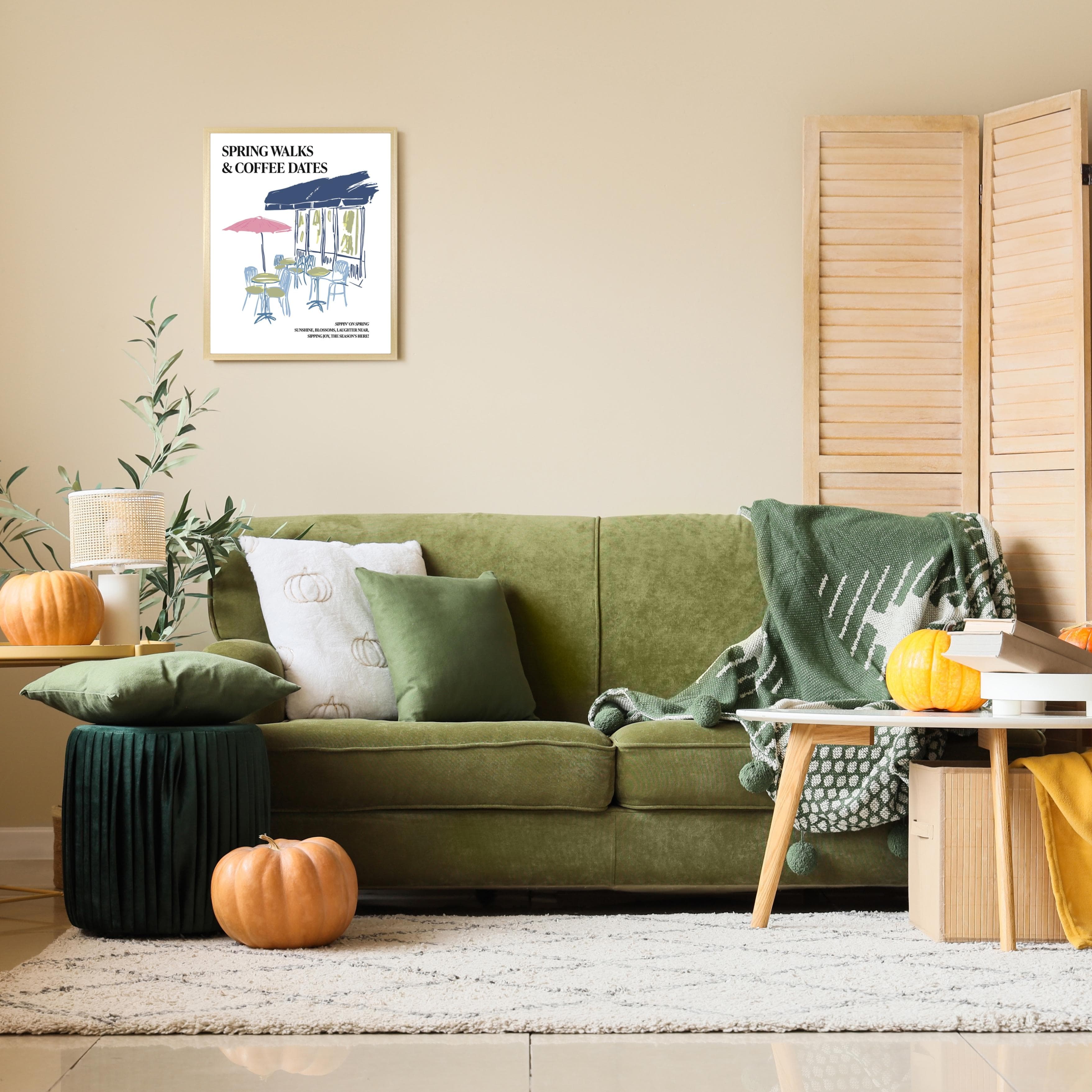 Kunstdruck S.OLIVER "Kleines Cafe mit Sonnenschirm" Beige