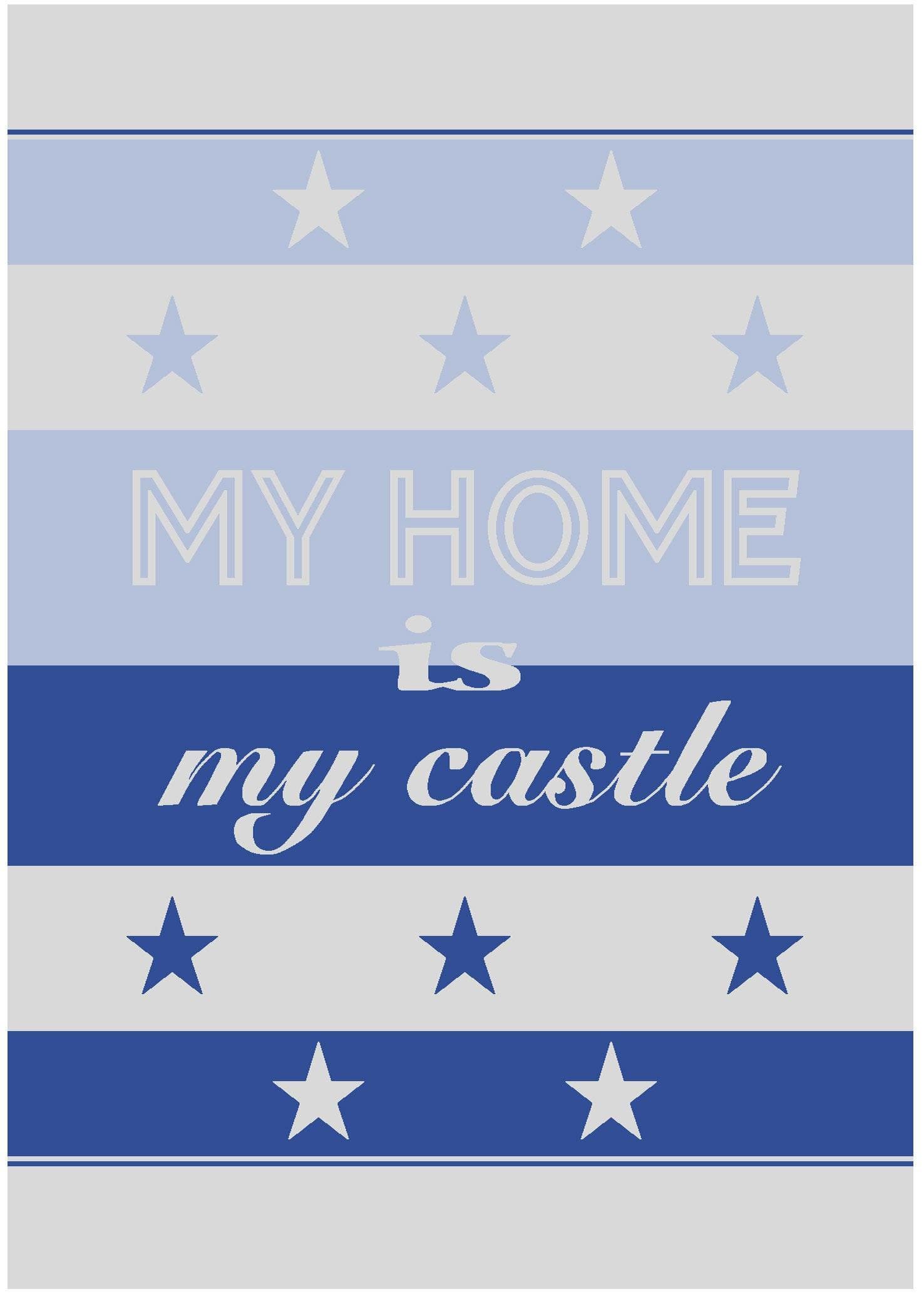 Geschirrtuch Blau Baumwolle My home is my castle