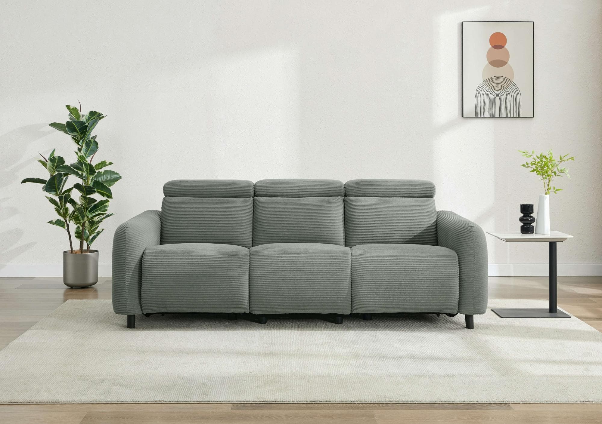 OTTO HOME SKAANE 3-Sitzer Sofa mit elektrischer Relaxfunktion Grau