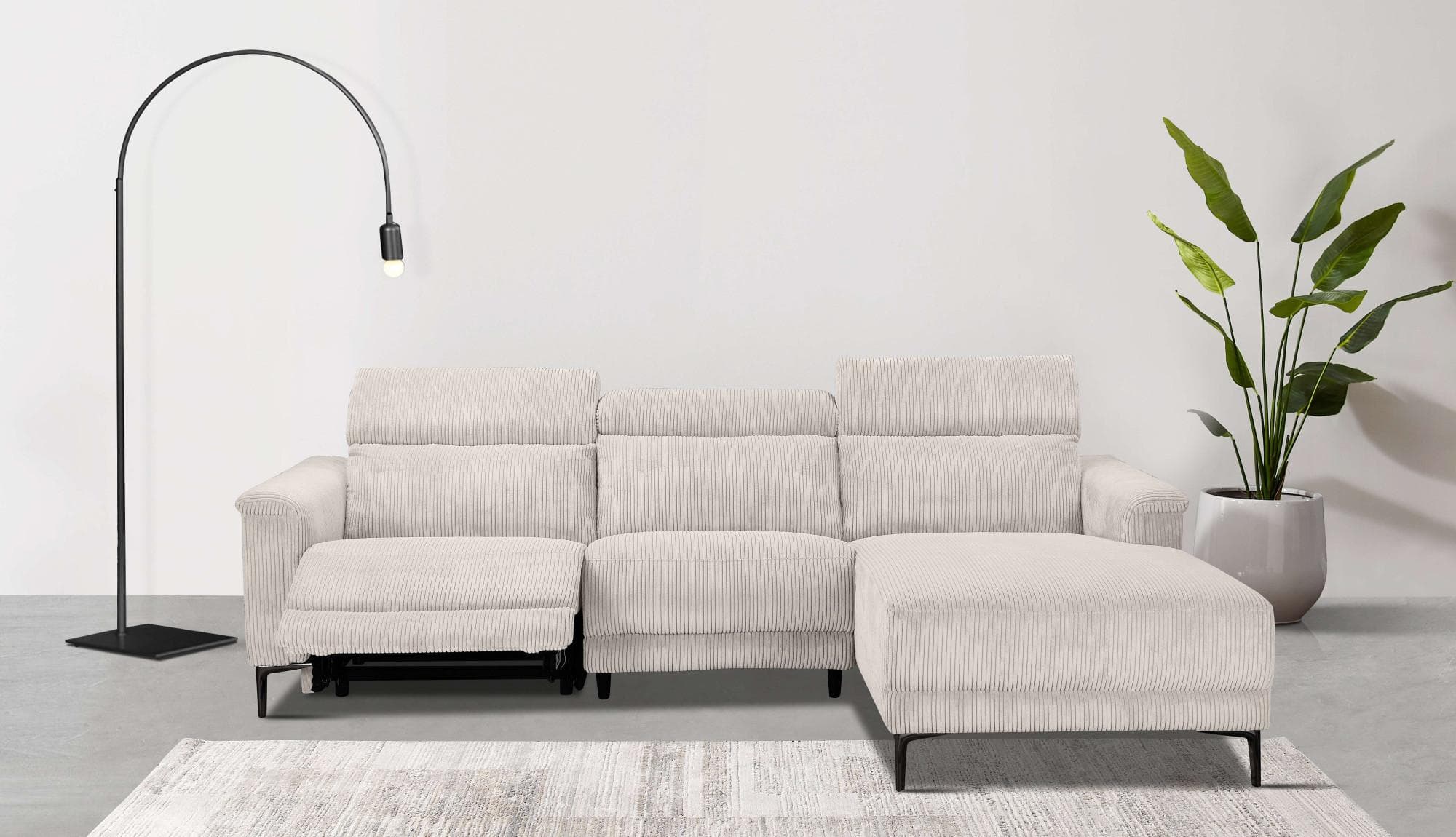 OTTO HOME Ecksofa LUND Cord L-Form mit Relaxfunktion und USB