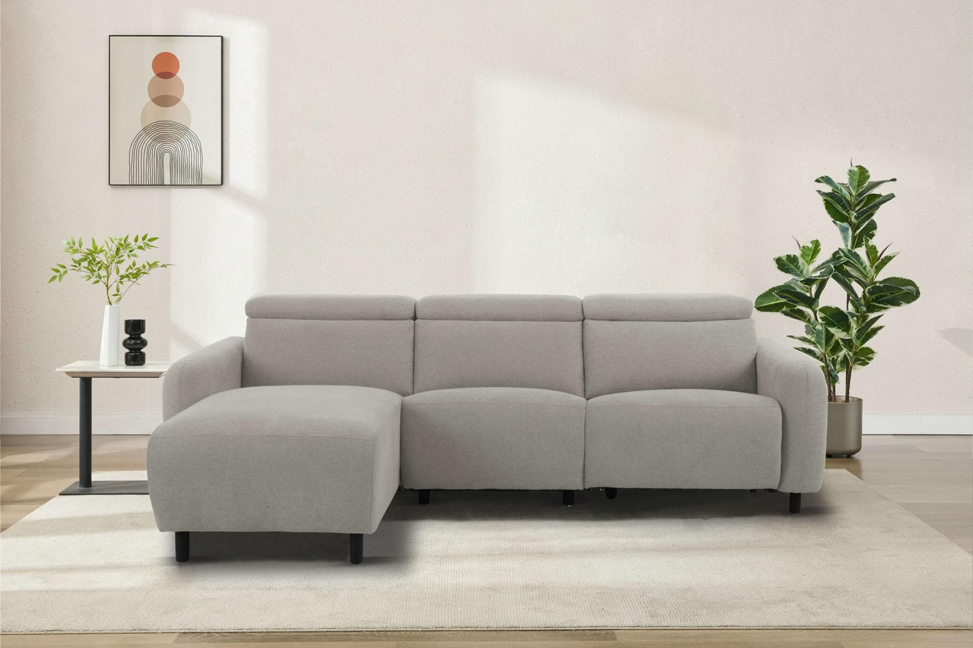 OTTO HOME SKAANE Ecksofa L-Form Hellgrau mit Relaxfunktion