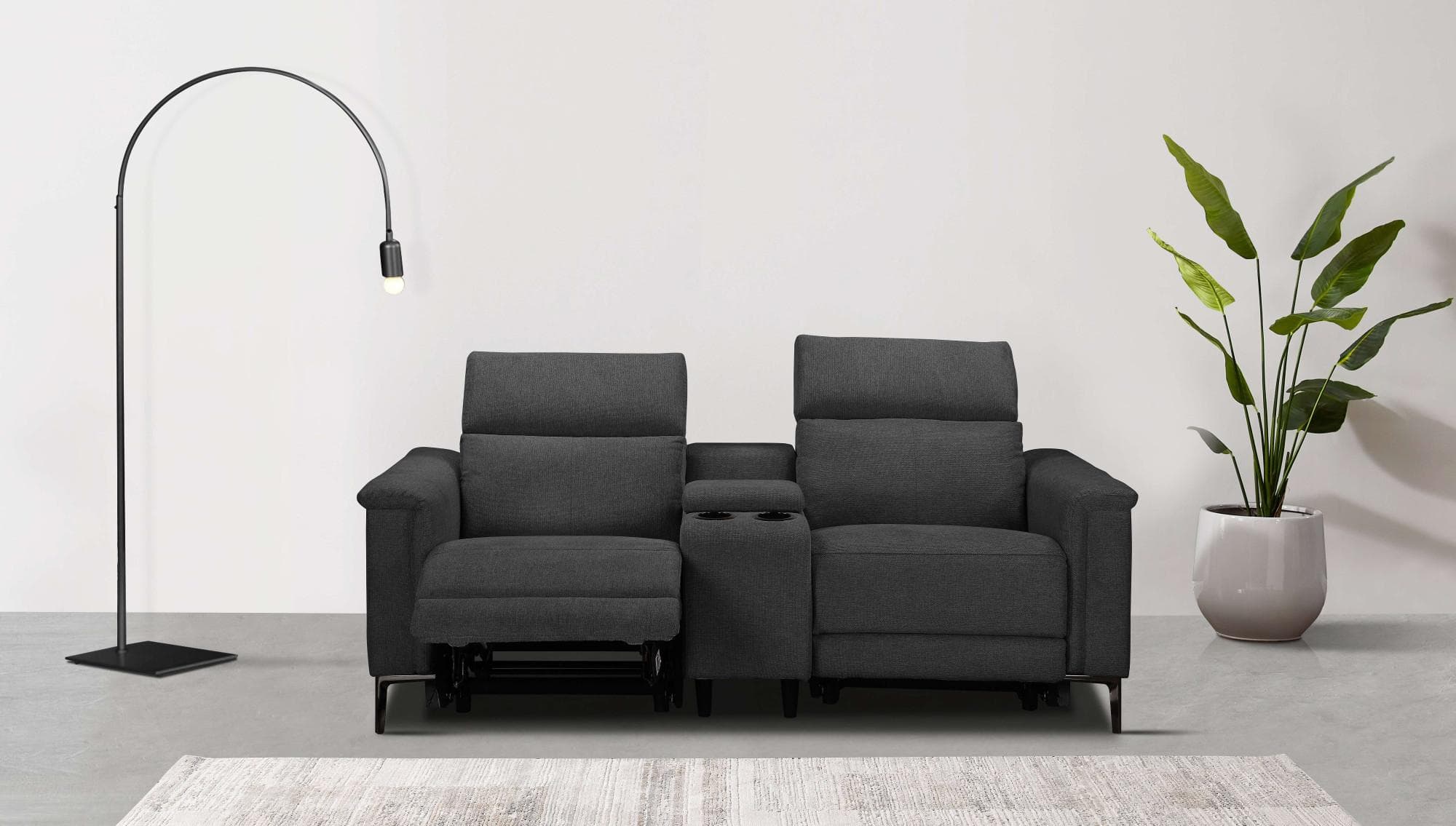 OTTO HOME Kinosofa LUND 2-Sitzer Relaxfunktion Anthrazit