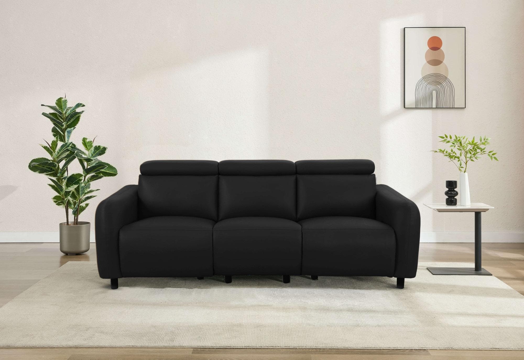 OTTO HOME SKAANE 3-Sitzer Sofa Schwarz Relaxfunktion