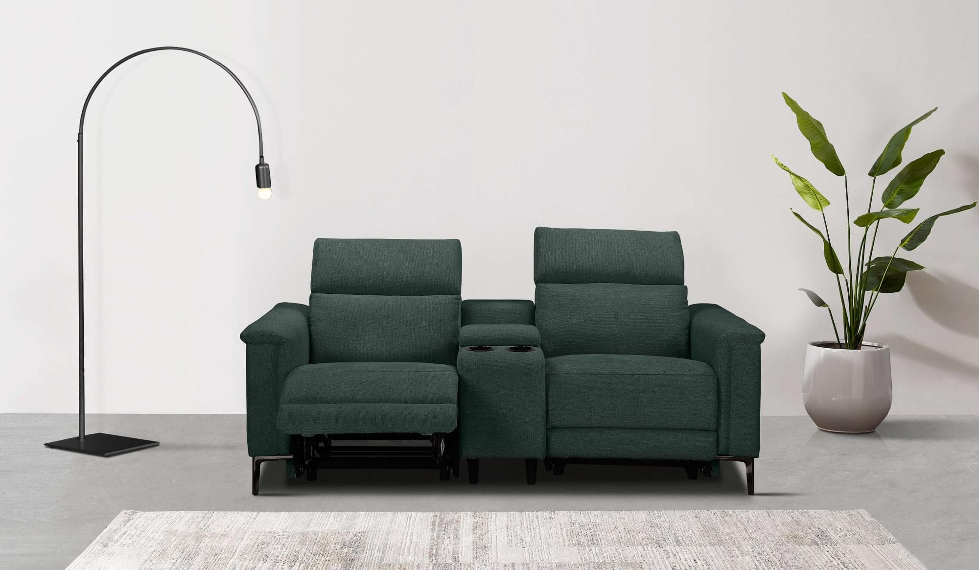 OTTO HOME LUND 2-Sitzer Kinosofa Dunkelgrün Relaxfunktion