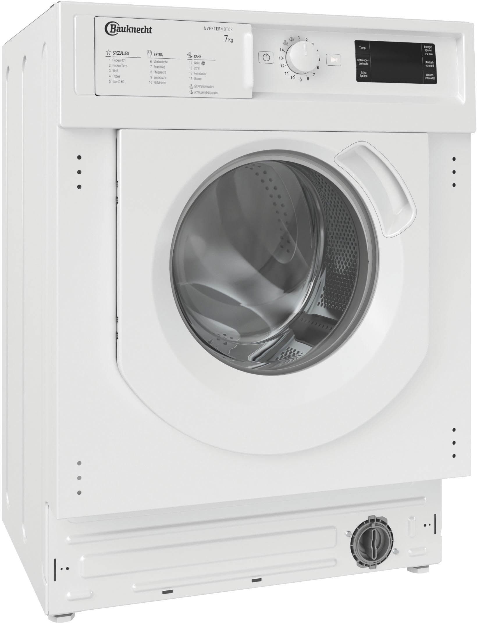 BAUKNECHT Einbauwaschmaschine BI WMBG 71483E DE N Weiß 7 kg