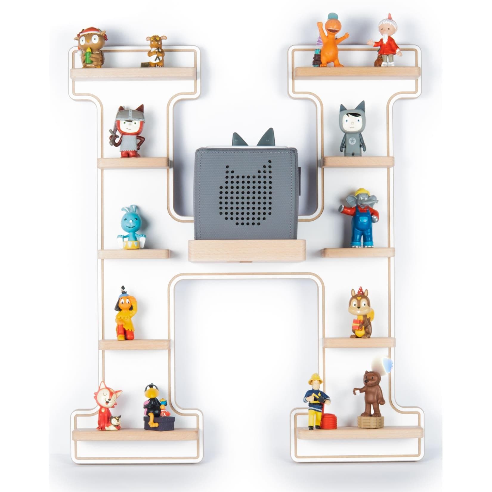 Holzregal Buchstabe H für Toniebox & Figuren