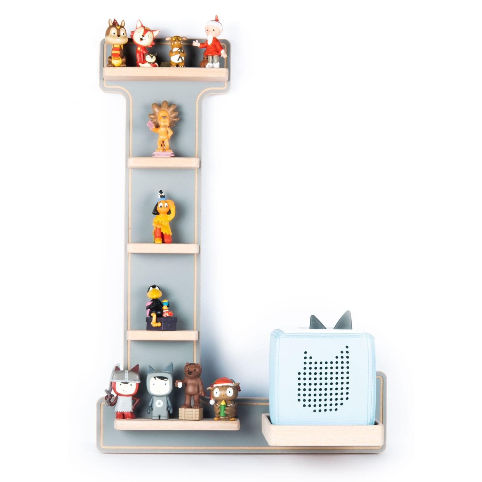 BOARTI Wandregal Buchstabe L Grau für Toniebox