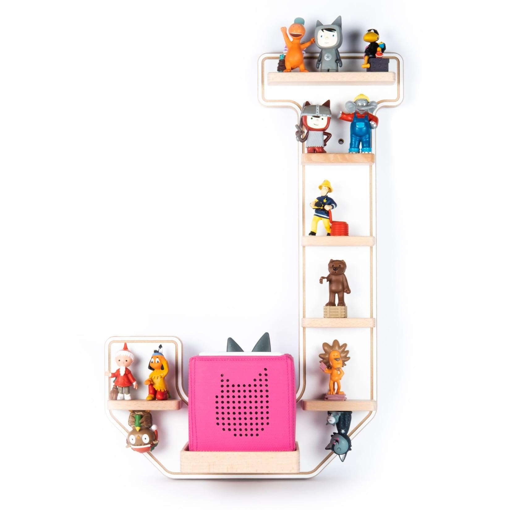 BOARTI Wandregal Buchstabe J Weiß für Toniebox und Figuren