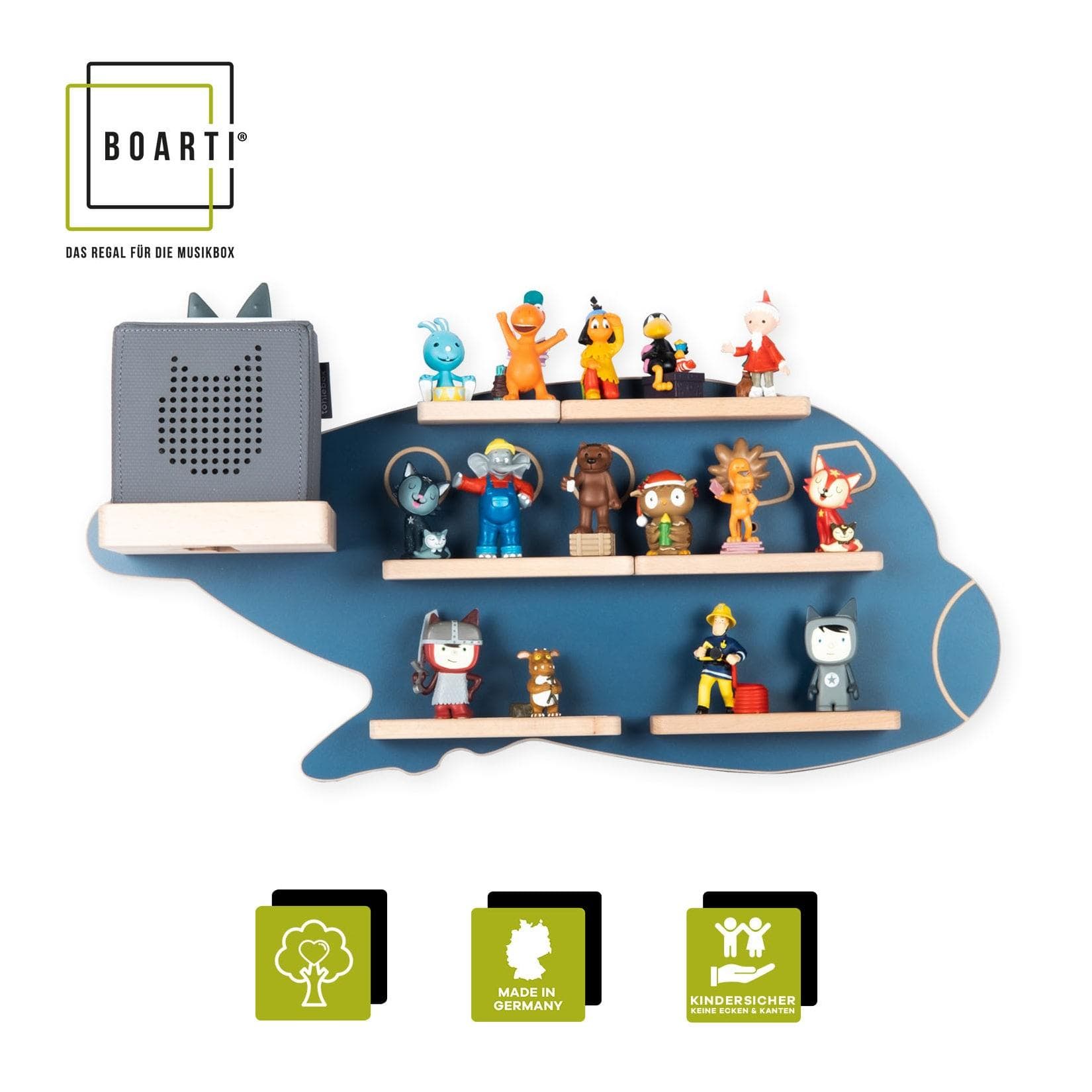 BOARTI Kinderregal Flugzeug für Toniebox und Tonie-Figuren