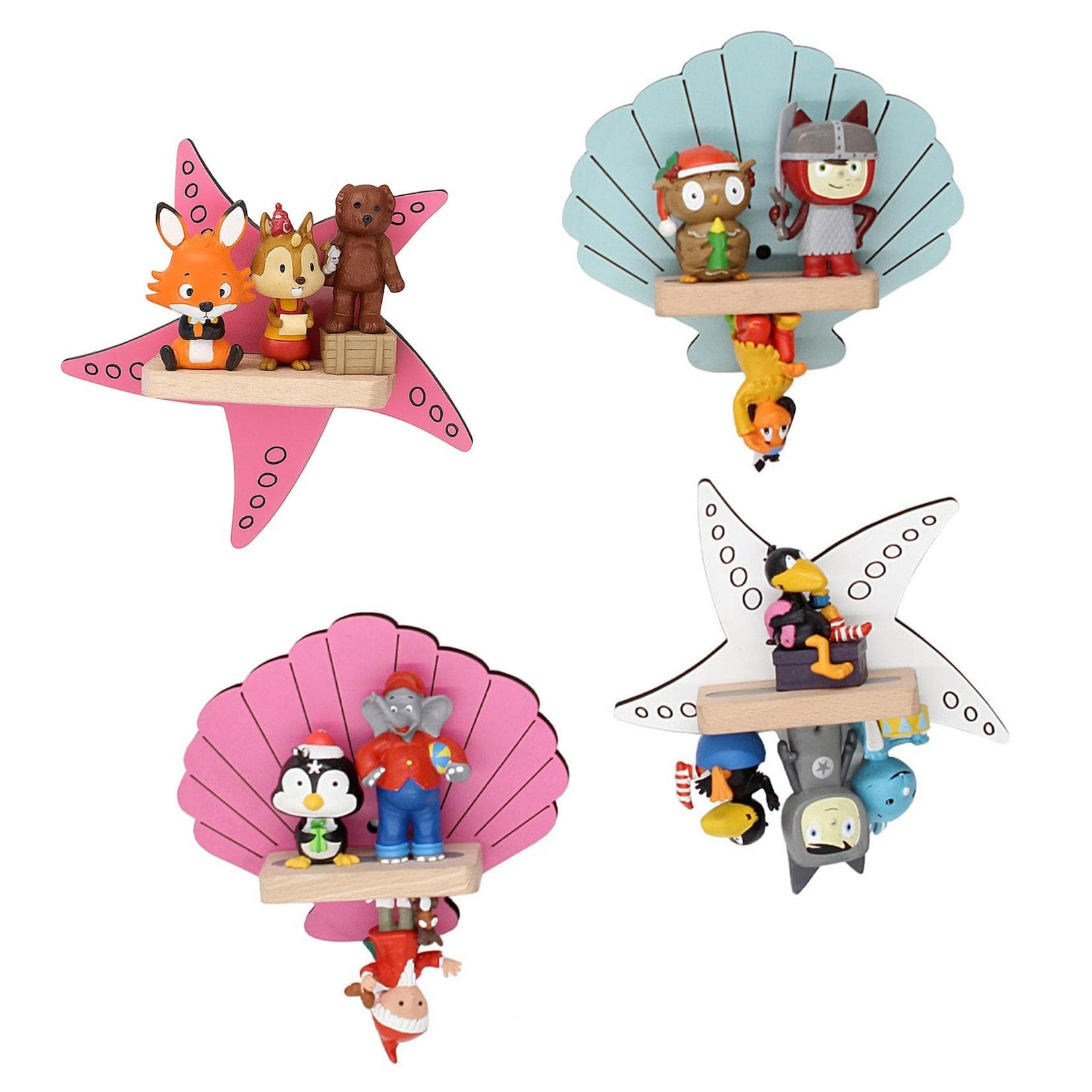 Muschelförmiges Wandregal für Toniebox und Figuren