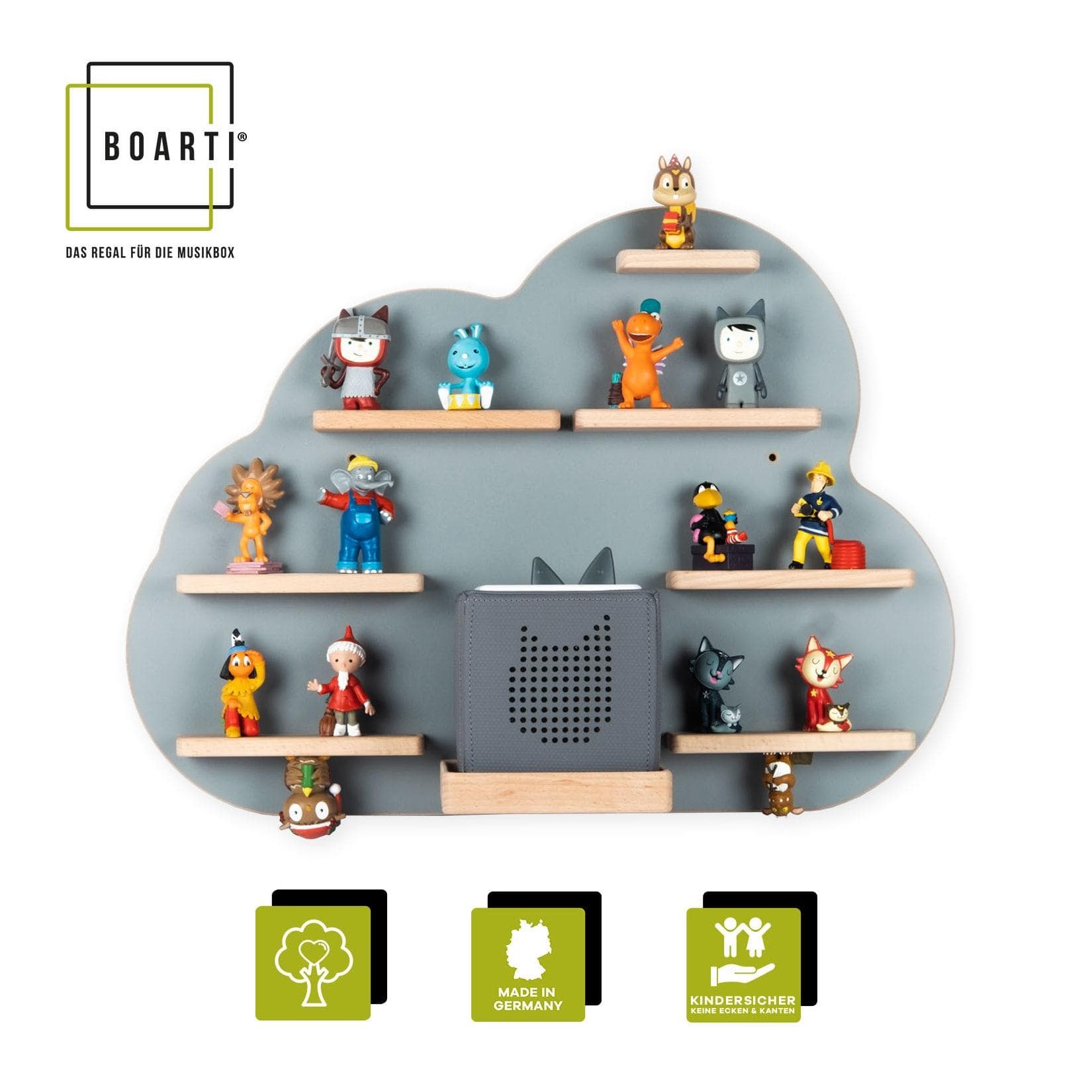 BOARTI Kinderregal Wolke für Toniebox und Tonie Figuren