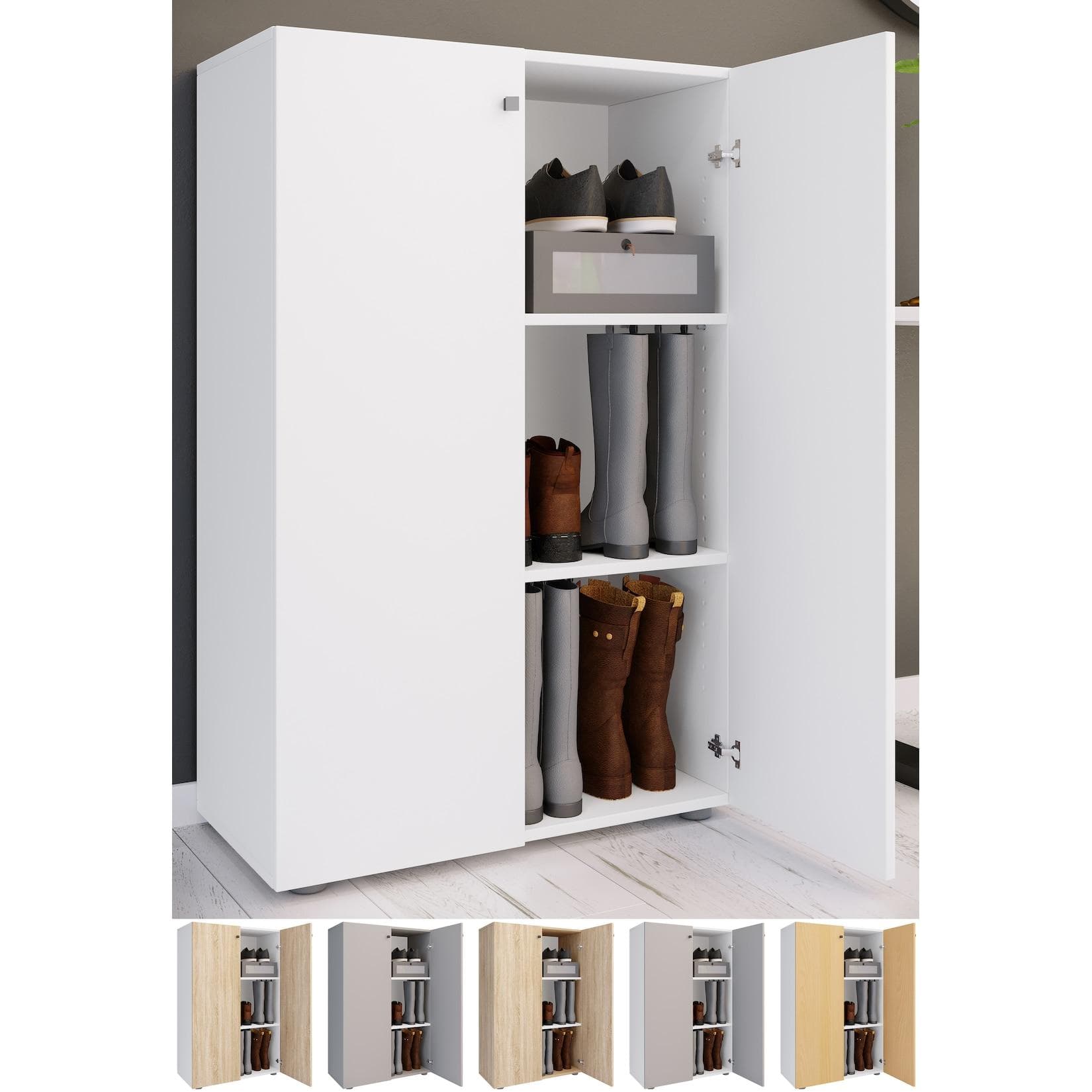 VCM Schuhschrank Lona 3 Braun Holz 3 Fächer
