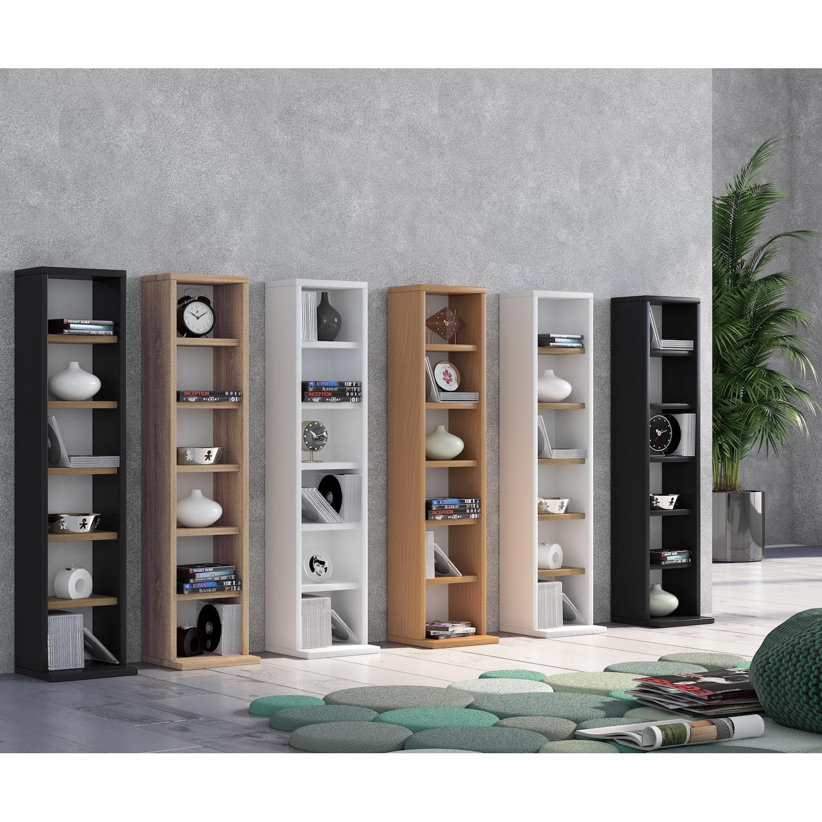 VCM Holzregal Elementa CD DVD Stand Aufbewahrung braun