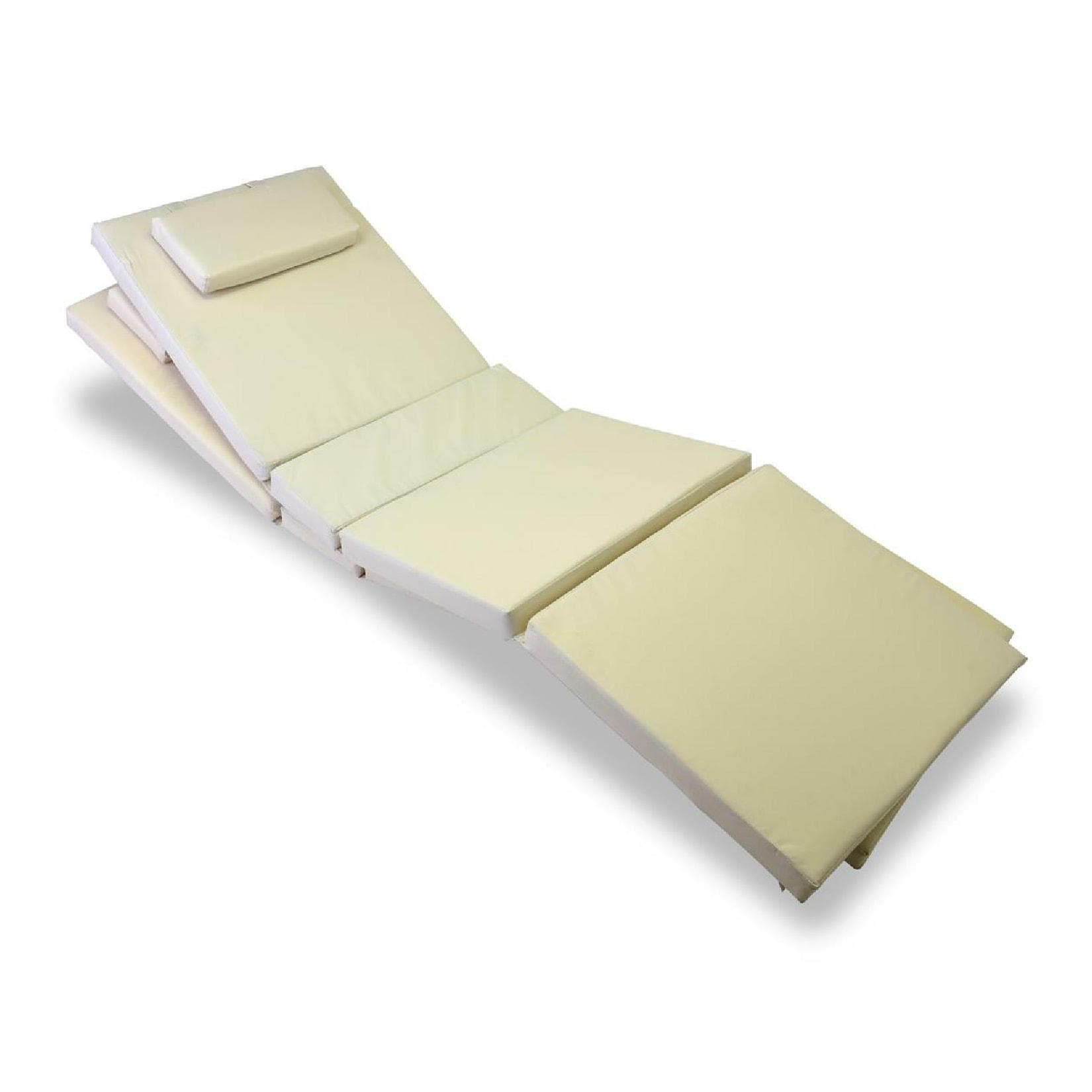 VCM Gartenliege Auflage mit Kopfkissen Creme Schwarz