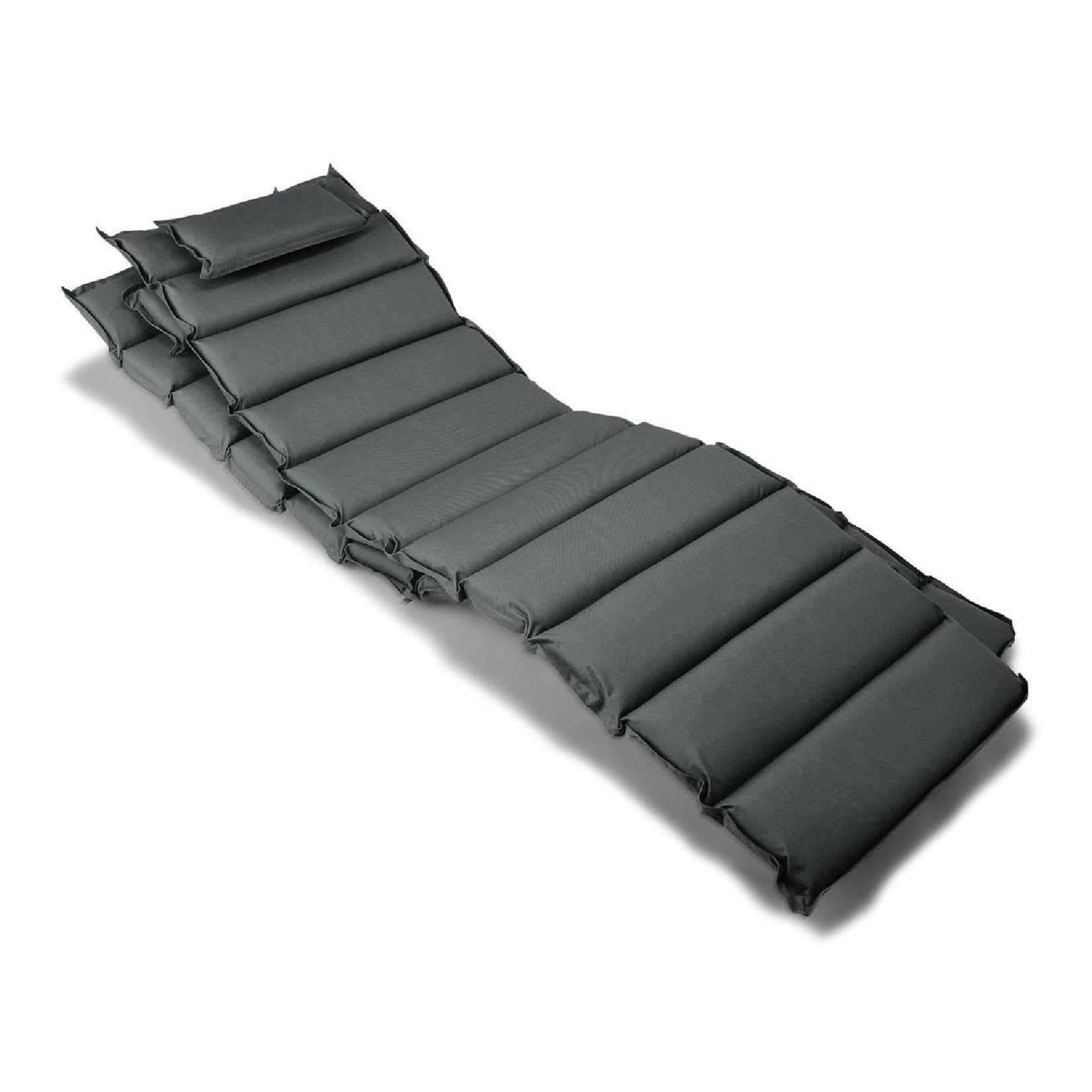 VCM 2er Liegenauflage Polster für Gartenliege 190x60cm Anthrazit