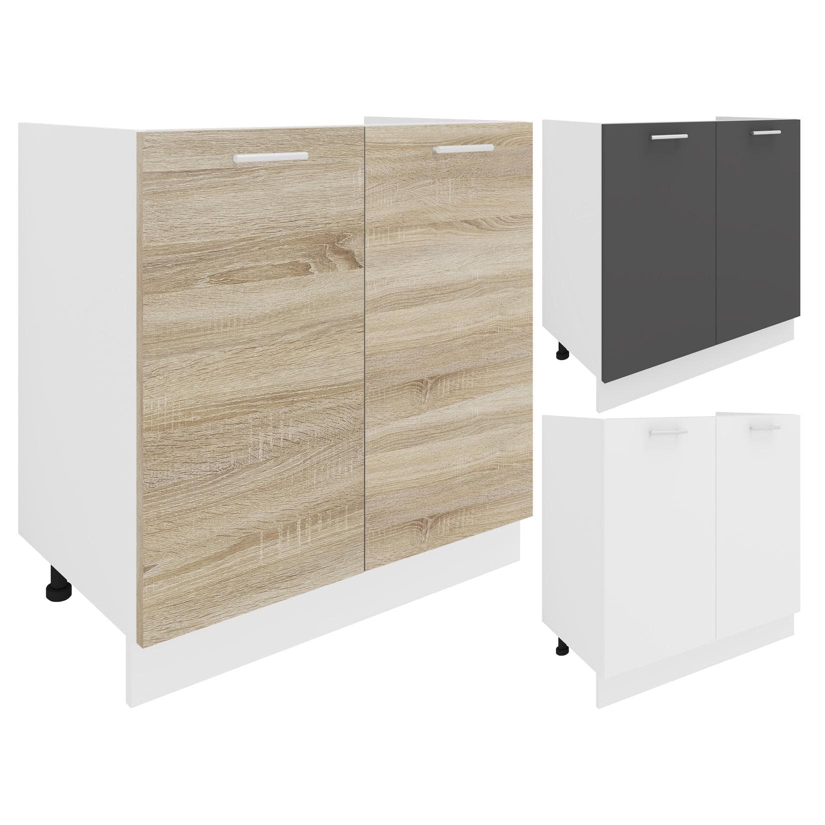VCM Spülunterschrank Esilo Weiß 80cm