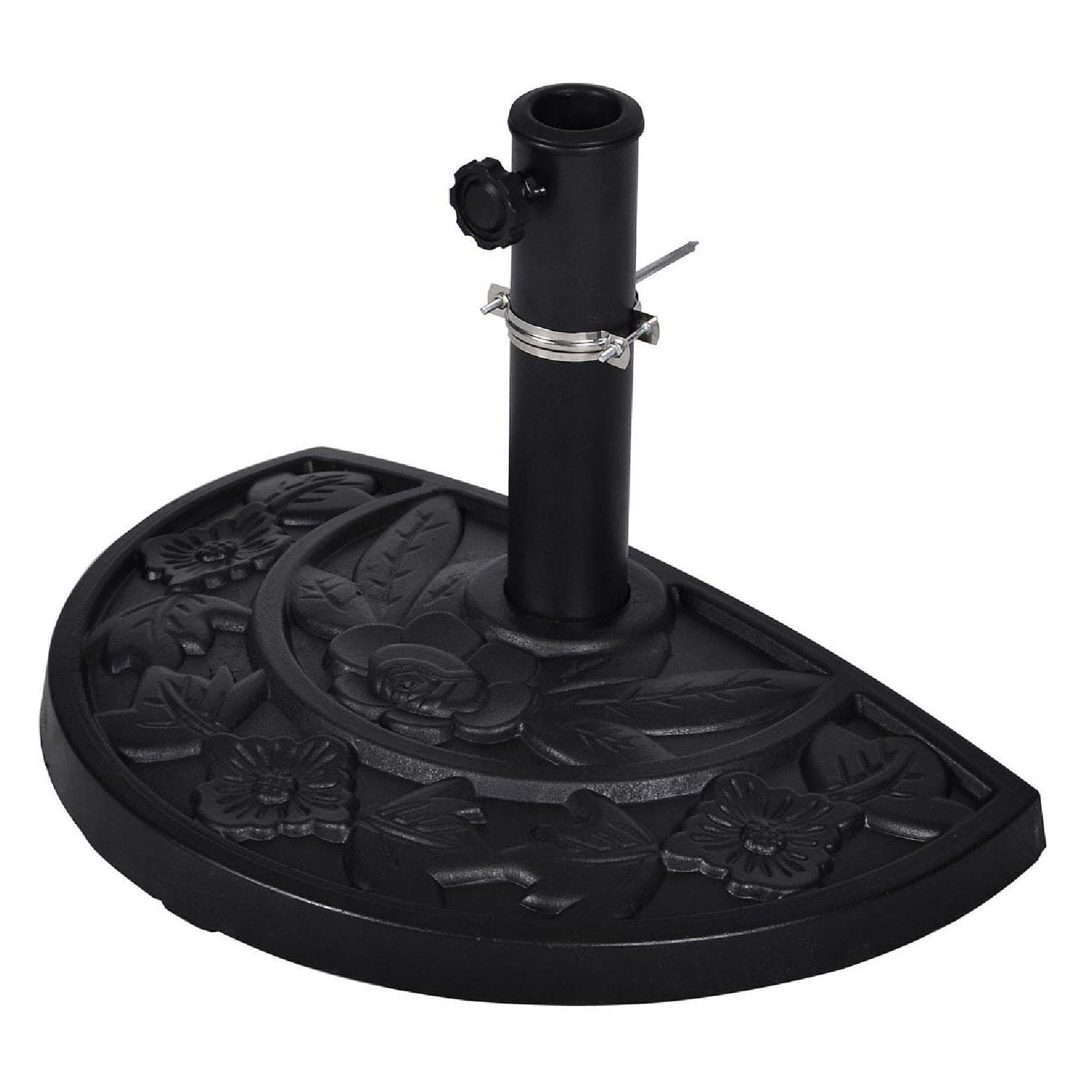 VCM Sonnenschirmständer 9kg Polyresin Halbrund Schwarz