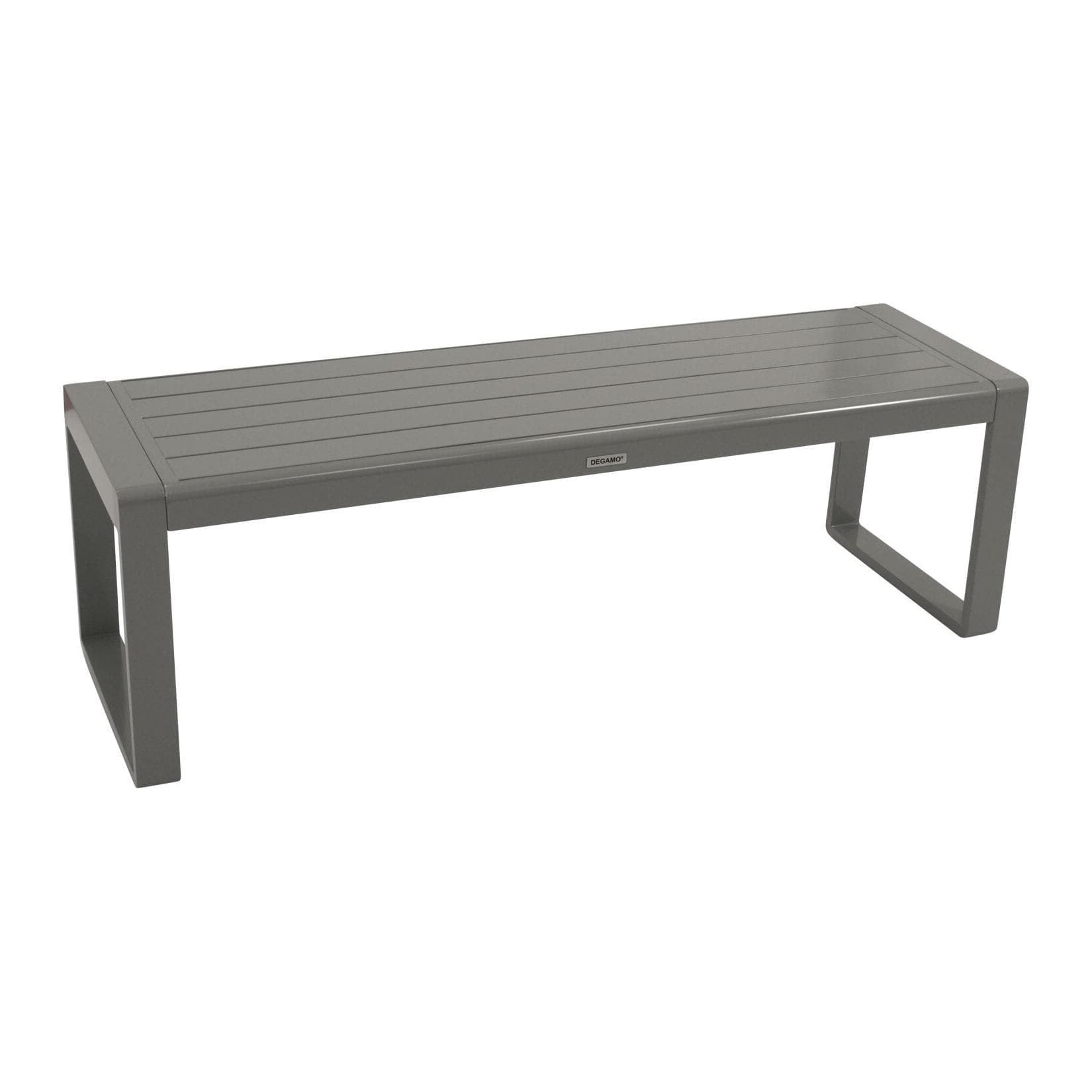 DEGAMO Hockerbank BRESCIA 3-Sitzer Aluminium Silbergrau