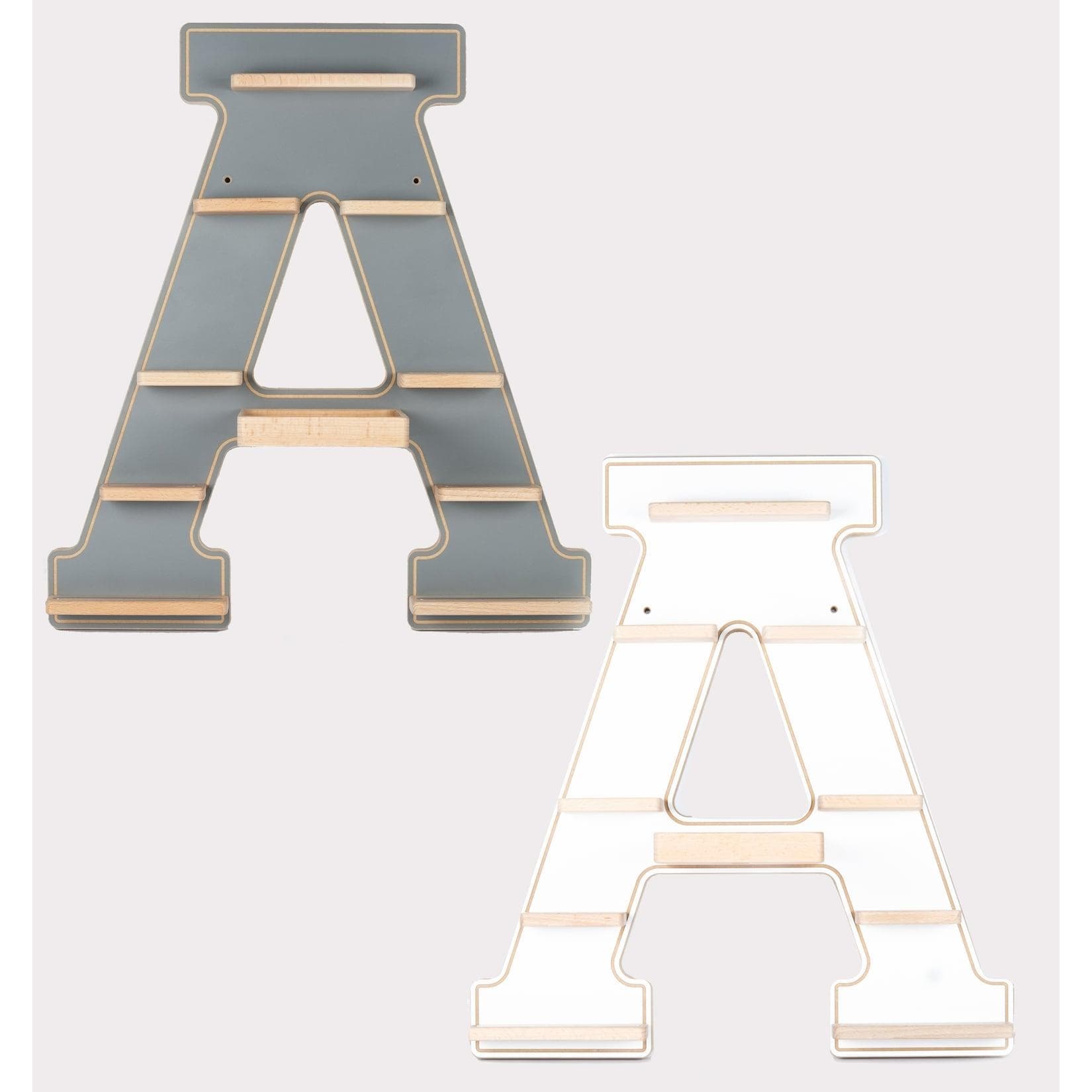 BOARTI Wandregal Buchstabe A Grau für Toniebox