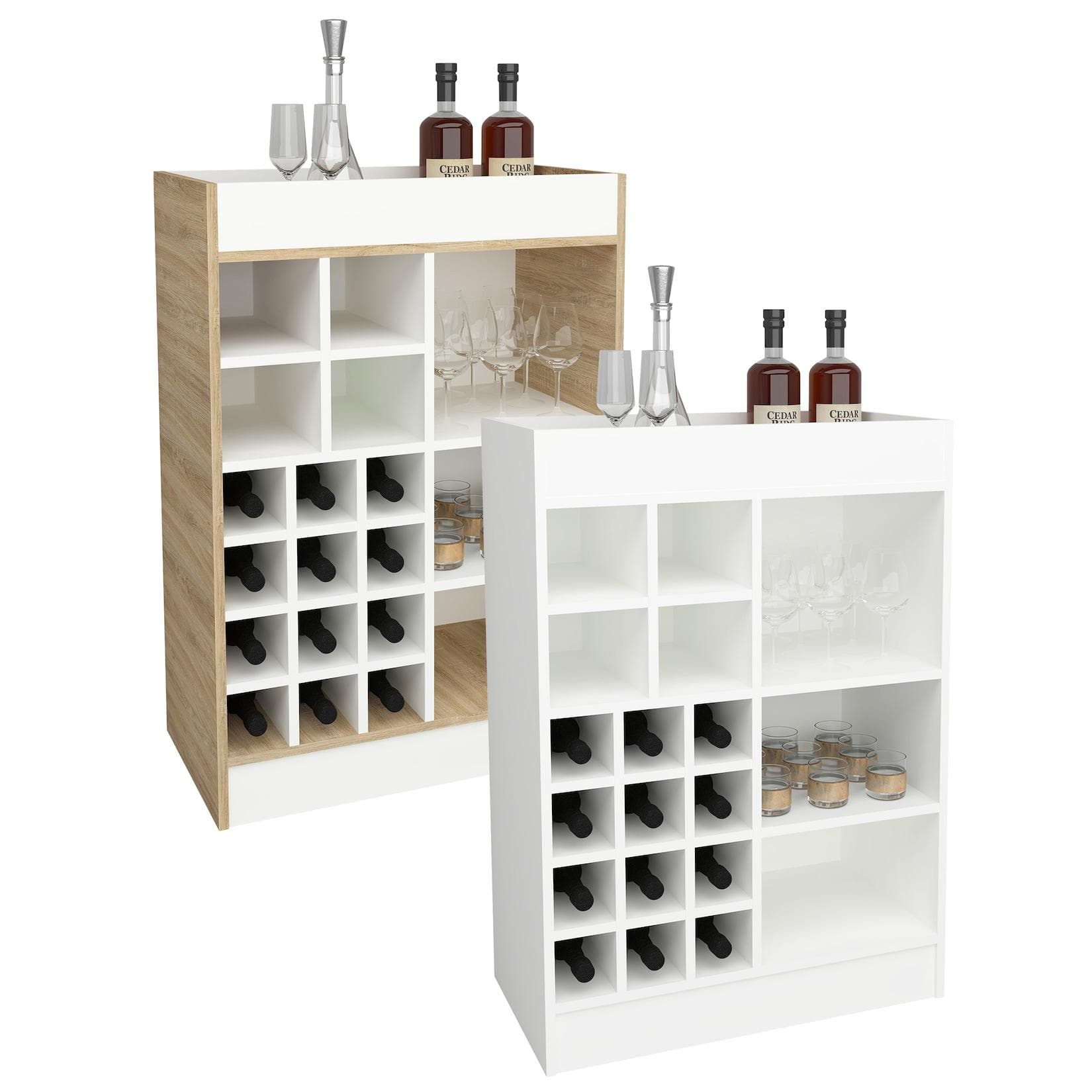 VCM Esilo Küchenschrank: Weinregal mit Stauraum & Ablagefläche