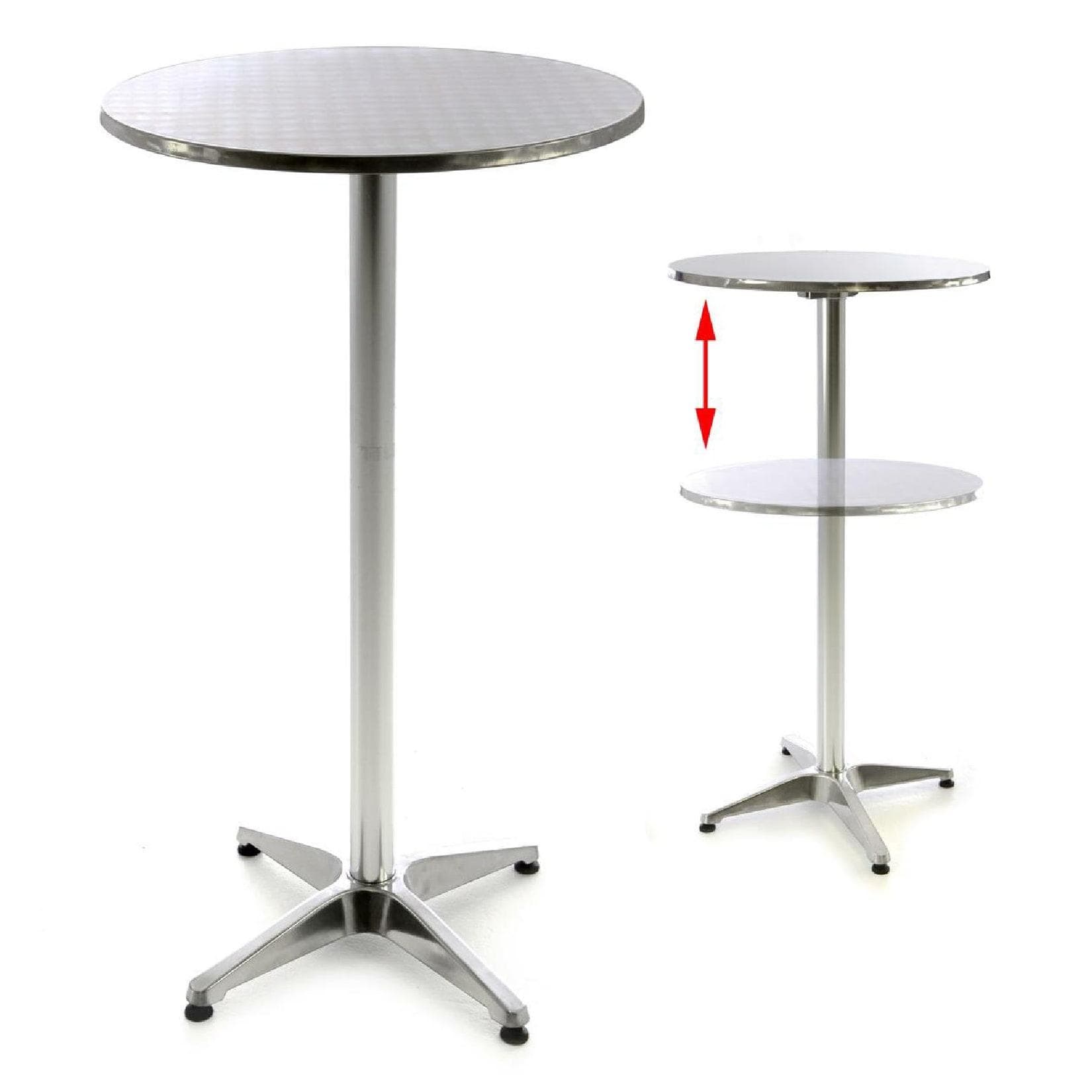 VCM Stehtisch Bistrotisch Edelstahl Aluminium Silber