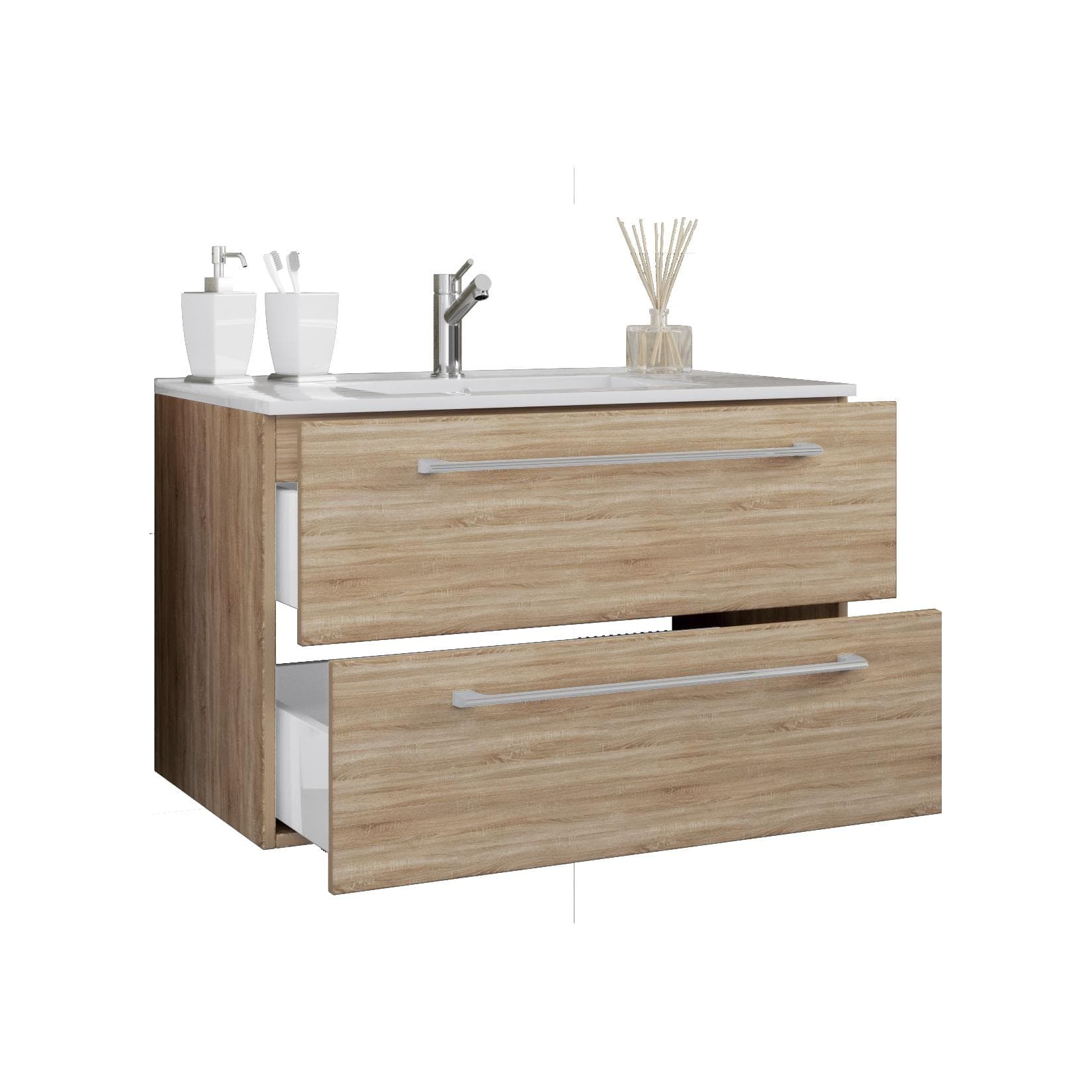 VCM my bath Badmöbel-Set Sonoma-eiche mit Waschtischunterschrank