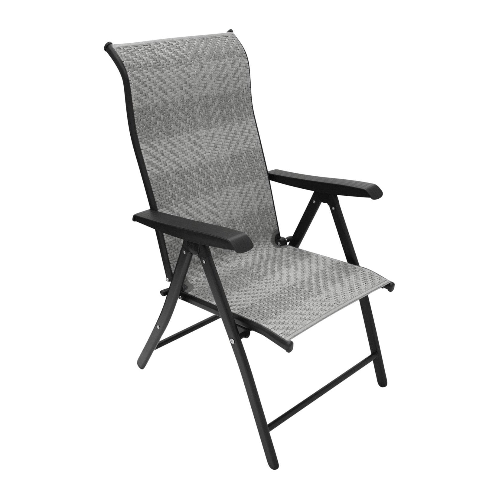 DEGAMO Klappsessel ANTIBES Hochlehner Metall Polyrattan Grau Klappbar