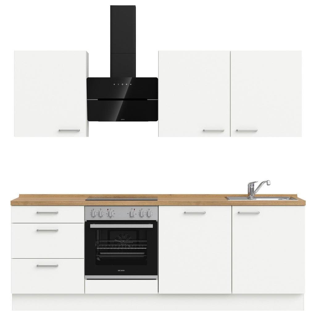 Nobilia Küchenleerblock Touch 240 cm Weiß Eiche