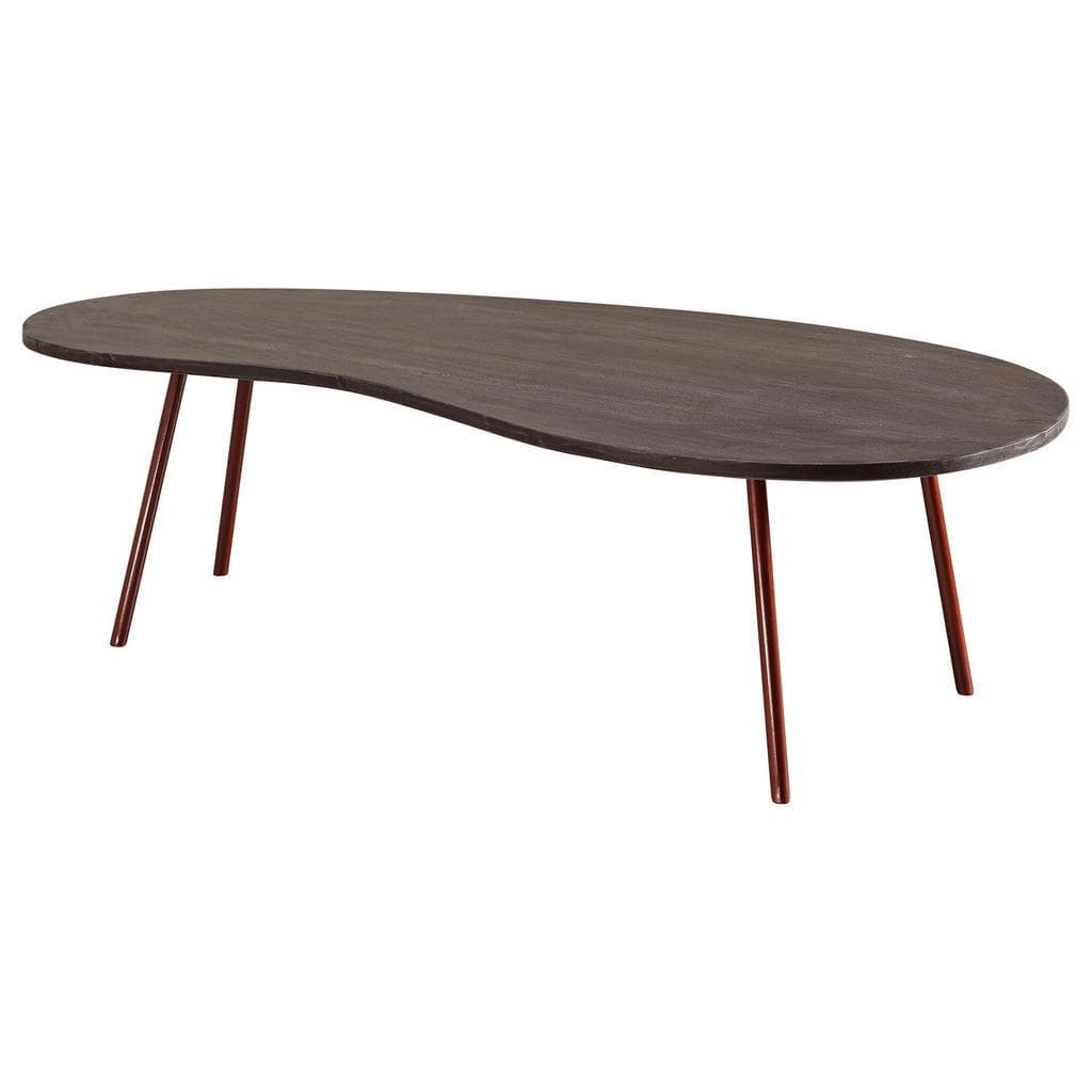 Mid.you Couchtisch Dunkelgrau Akazie massiv Retro Freiform