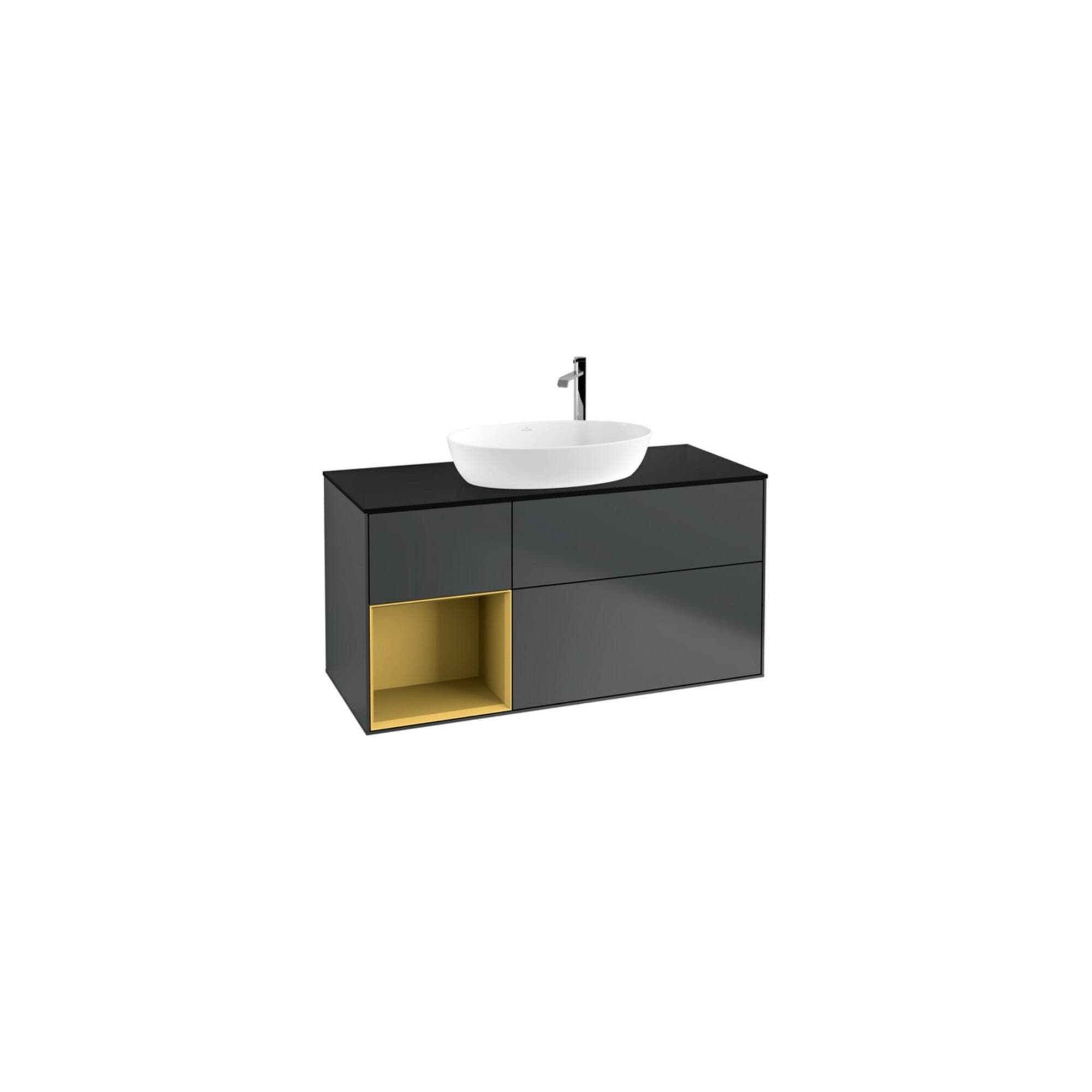 Villeroy und Boch Finion Waschtischunterschrank 120cm Schwarz Gold Blau