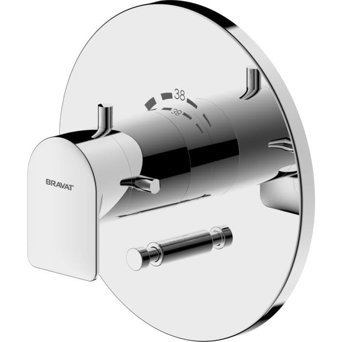 Bravat Milano Wannenfüll- und Brausethermostat 3564072 Unterputz, Thermostat, chrom