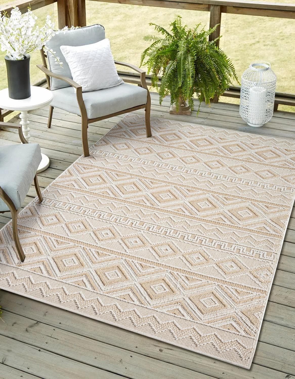 MyFlair Teppich Vera Beige Boho Outdoor 240x320cm