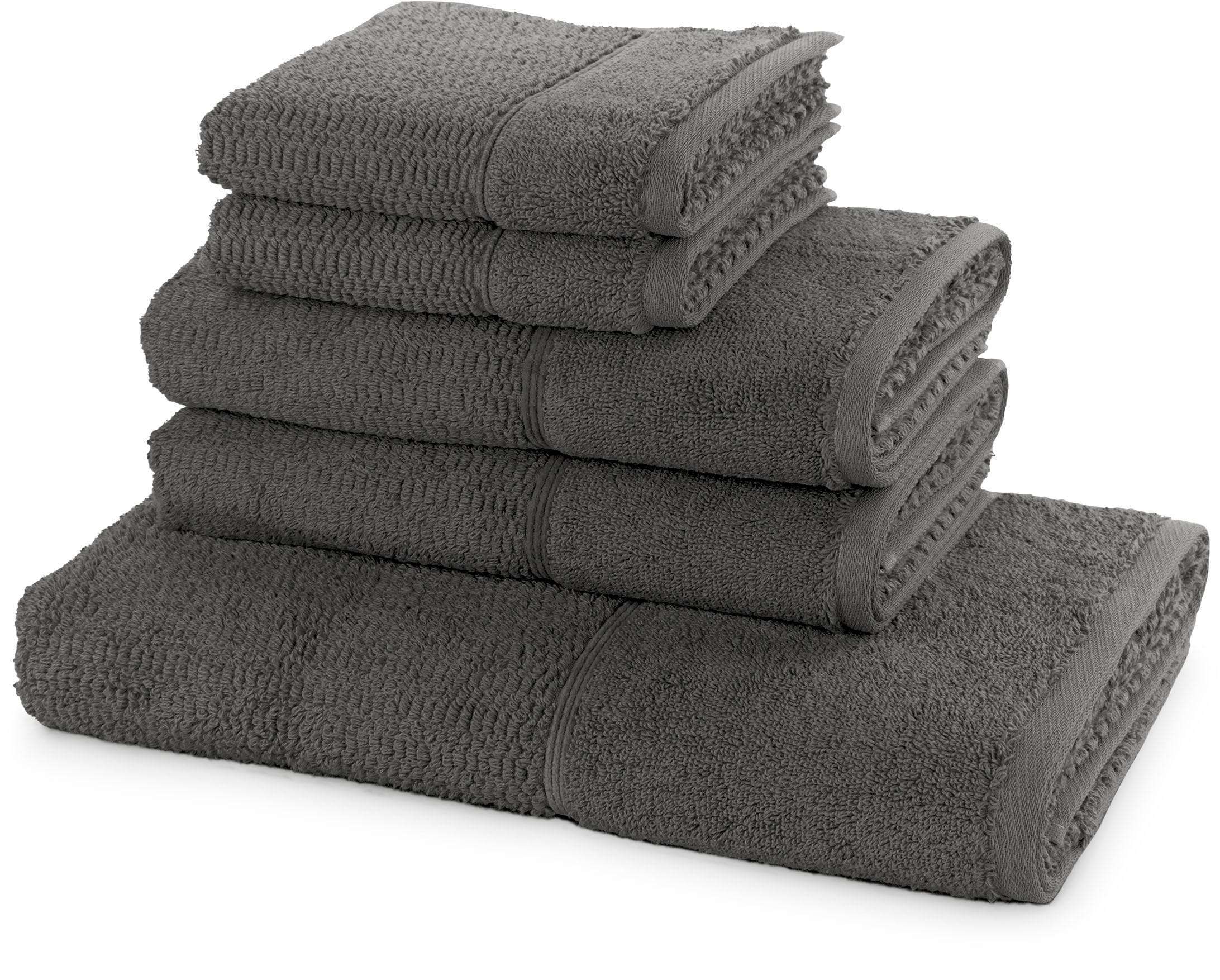 Möve for frottana Handtuch Set in Graphit - Walkfrottier aus 100% Baumwolle